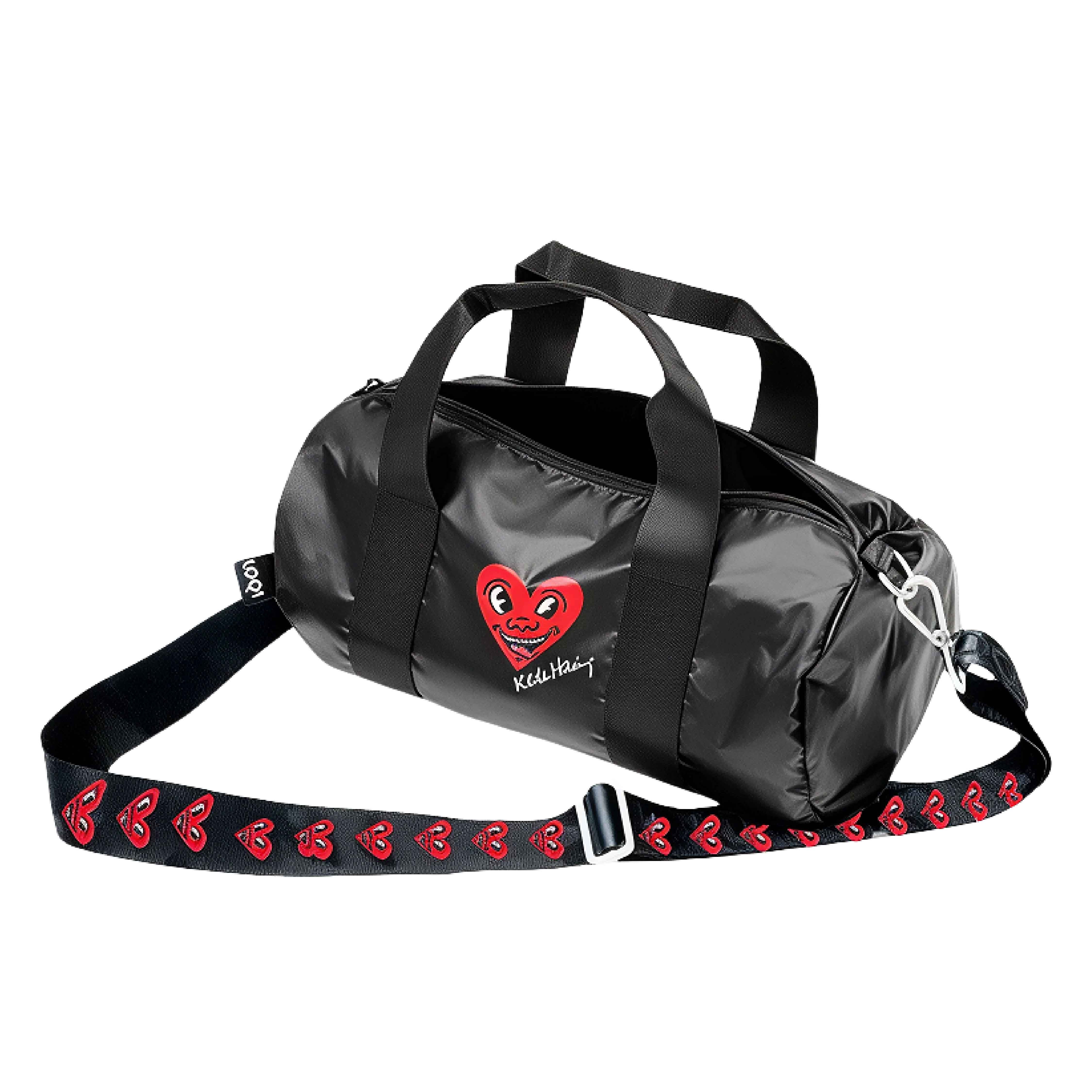 Keith Haring Black Heart Face Metallic Medium Weekender Main image