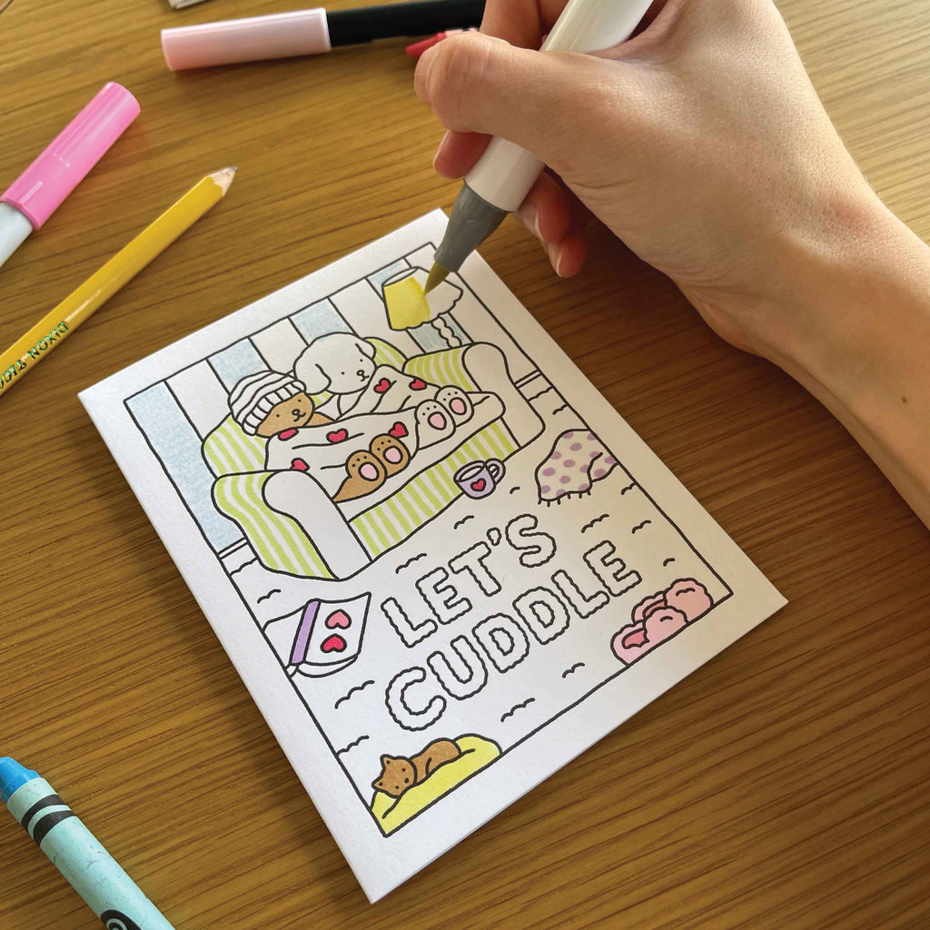 Bobbie Goods LET'S CUDDLE Coloring Card