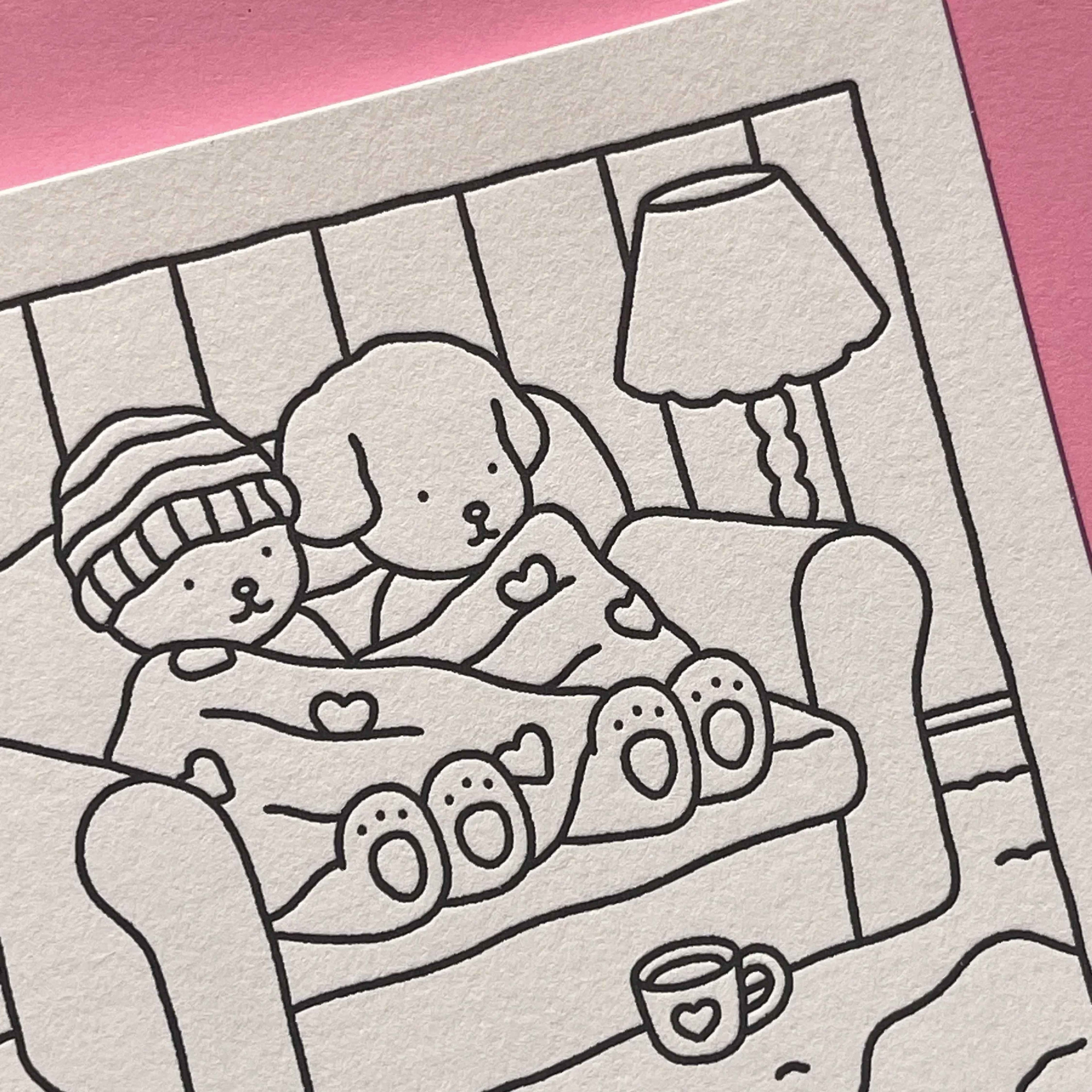 Bobbie Goods LET'S CUDDLE Coloring Card