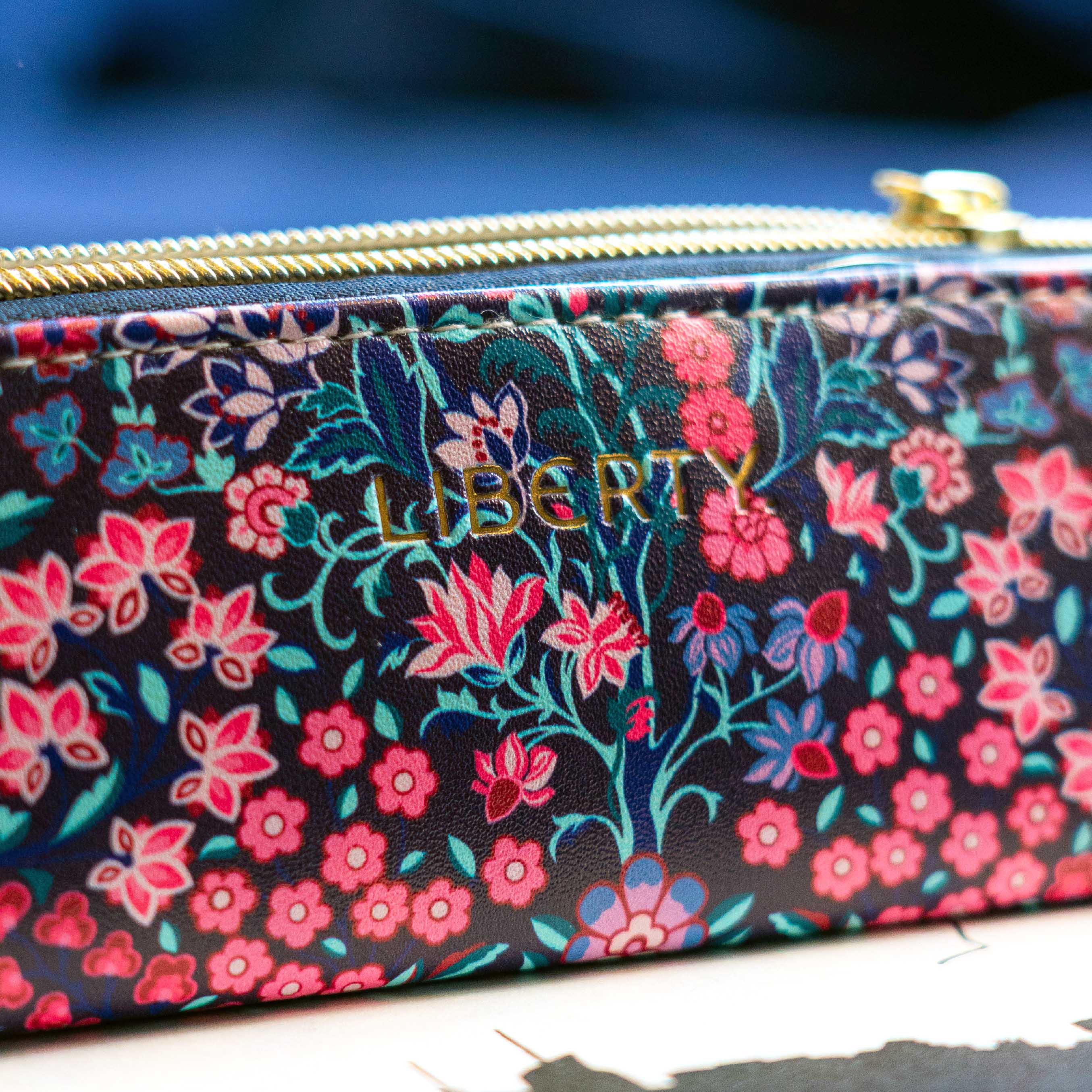 Liberty Tanjore Gardens Tile Navy Pencil Case