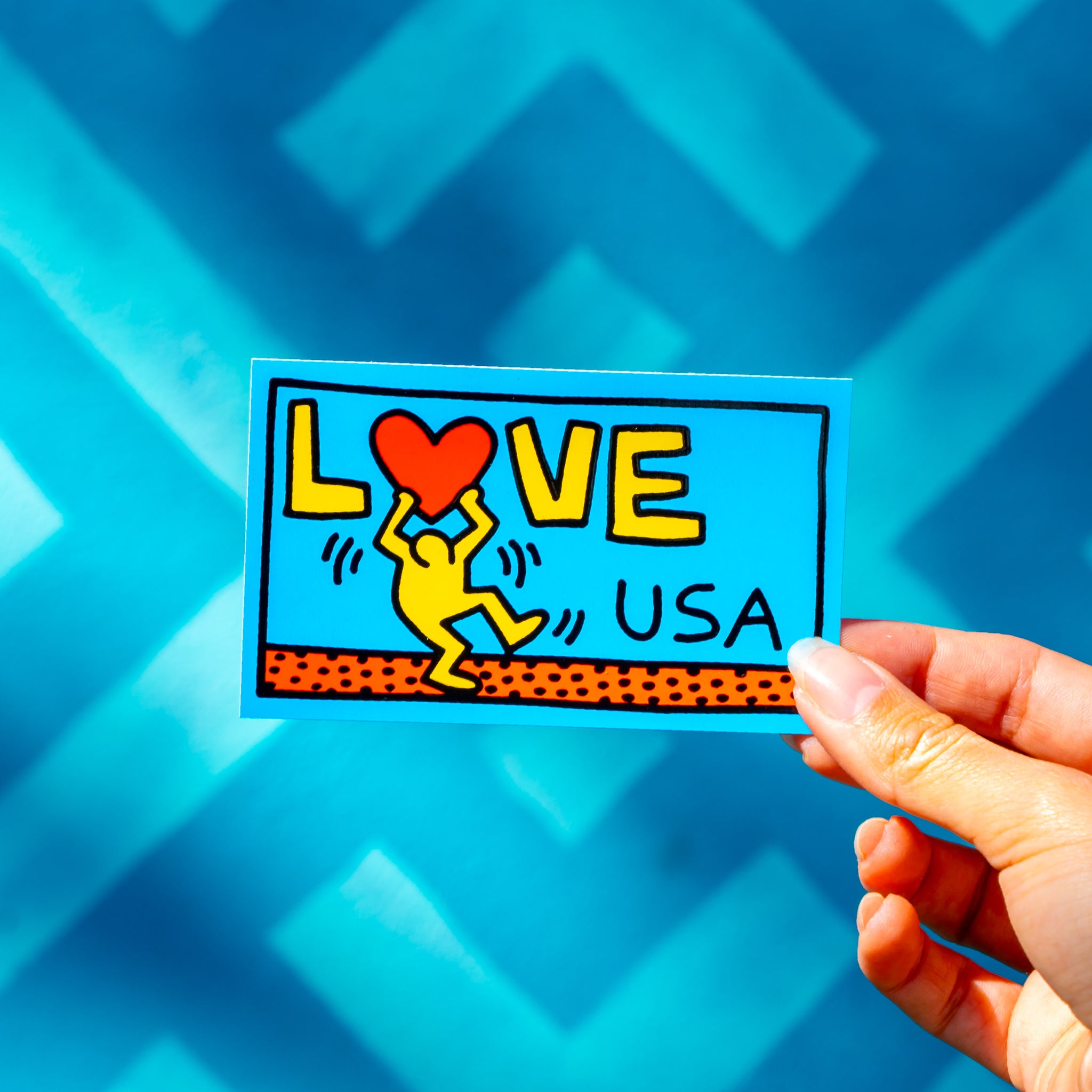 Keith Haring Love USA Single Sticker