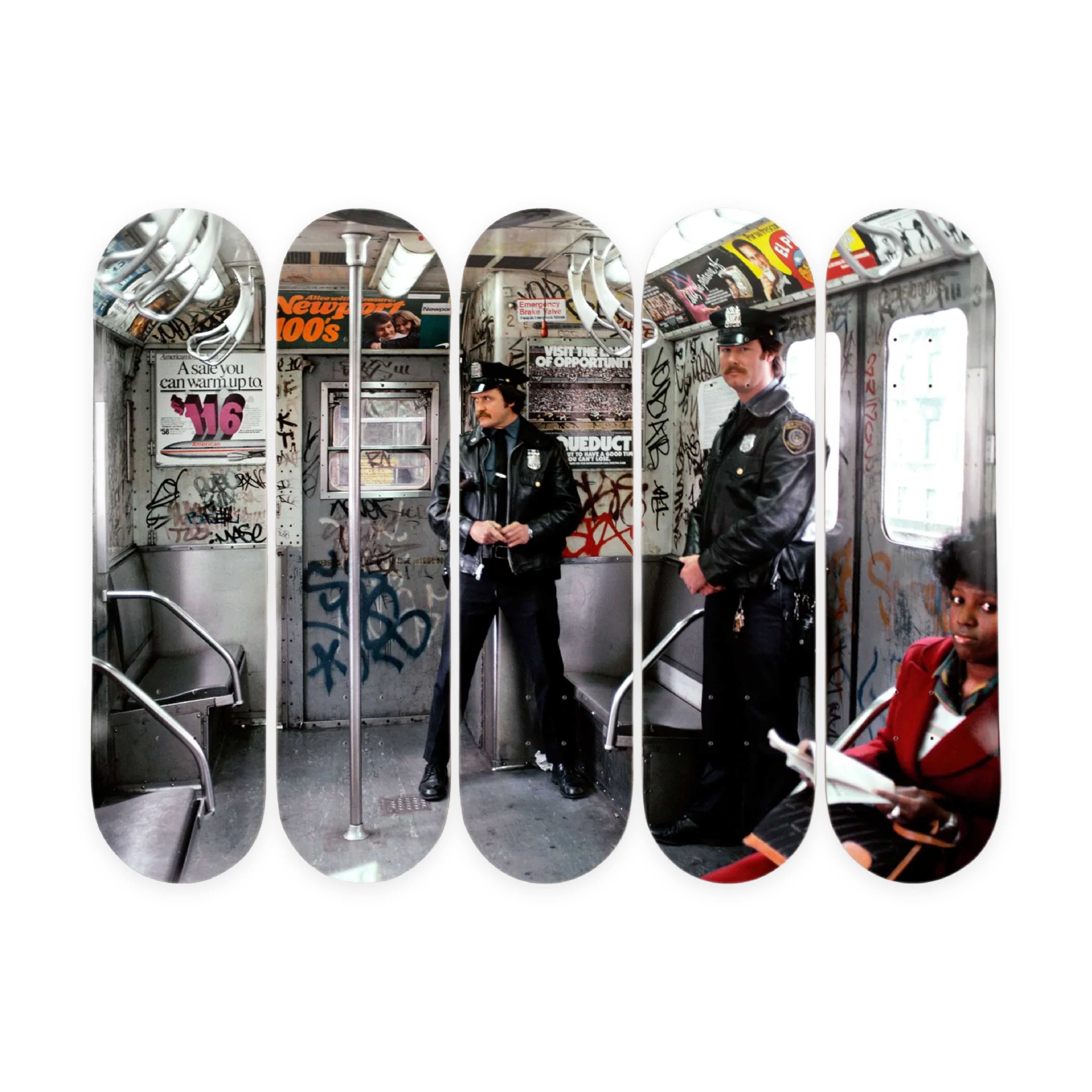 Martha Cooper Cops on Subway 1981 Skate Deck Set Main image
