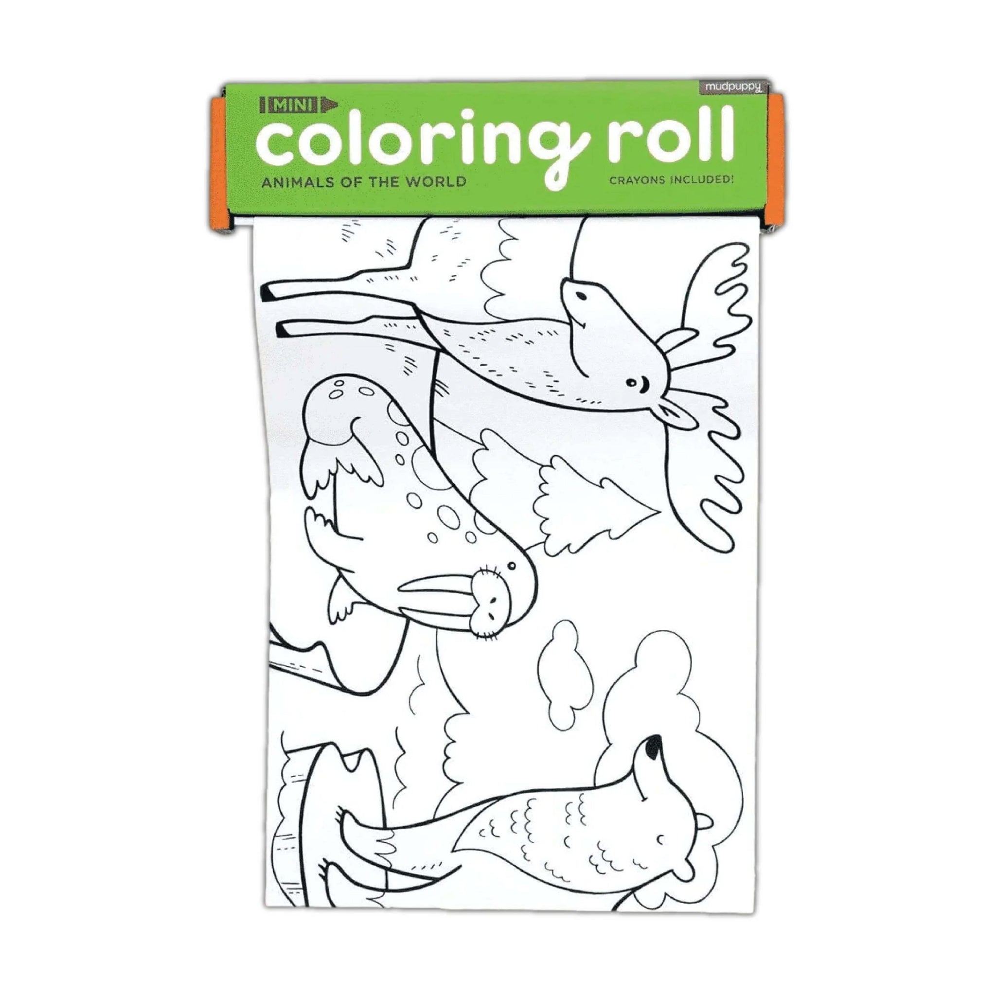Animals of the World Mini Coloring Roll