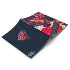 Open Miss Birdy EVERY FLOWER SINGS medium notebook with dark inside cover featuring a pink flower illustration and artist signature