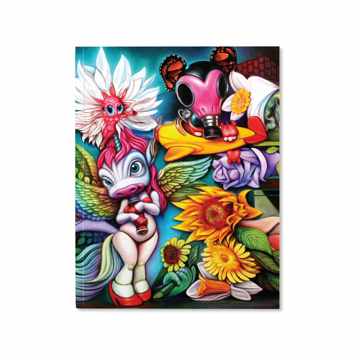 Ron English FORLORN UNICORN IN THE GARDEN OF GUERNICA Medium Blank Sketchbook Main image