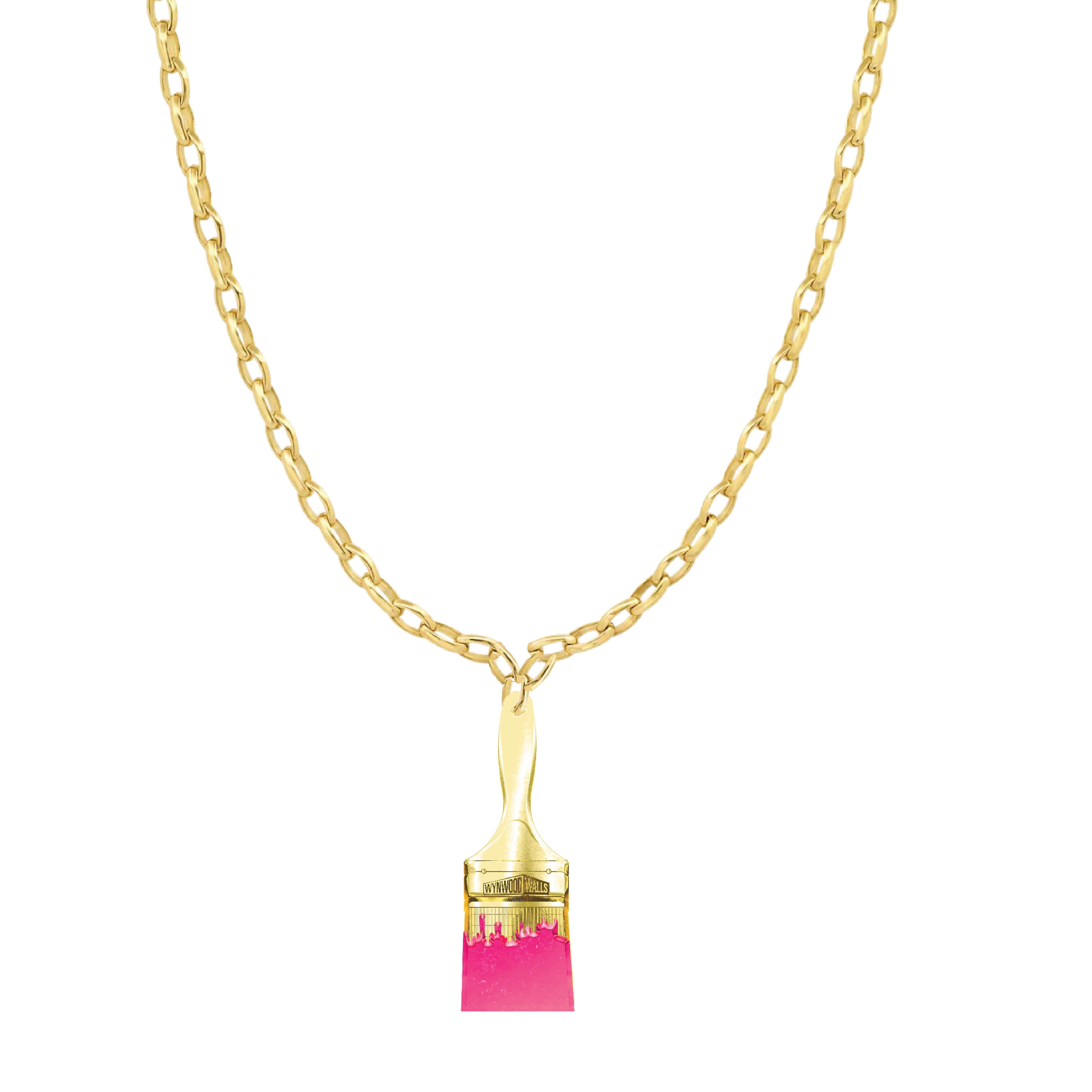Wynwood Walls PAINTBRUSH Pink Necklace