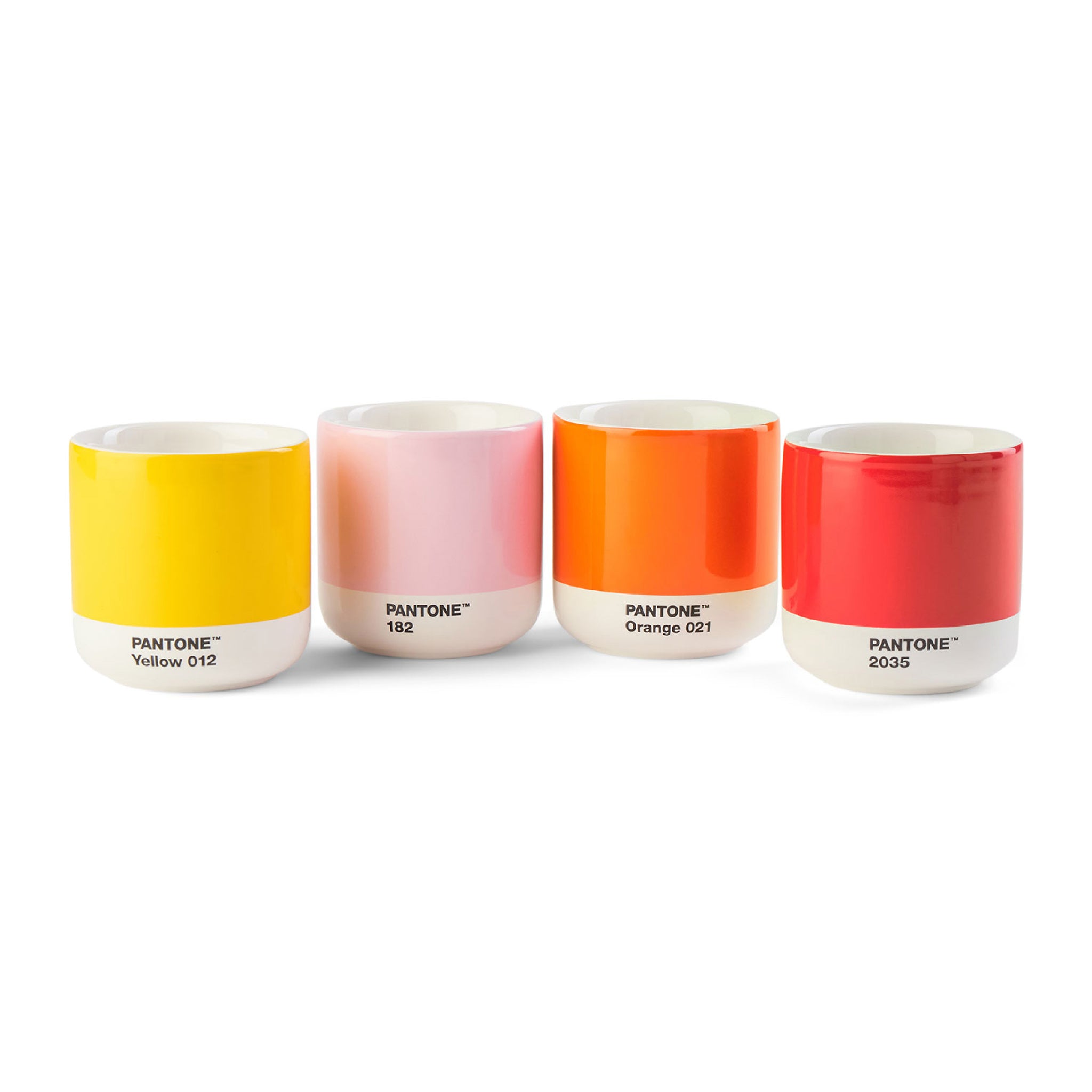 PANTONE Cortado Thermo Cup Set - YELLOW - RED - ORANGE - LIGHT PINK