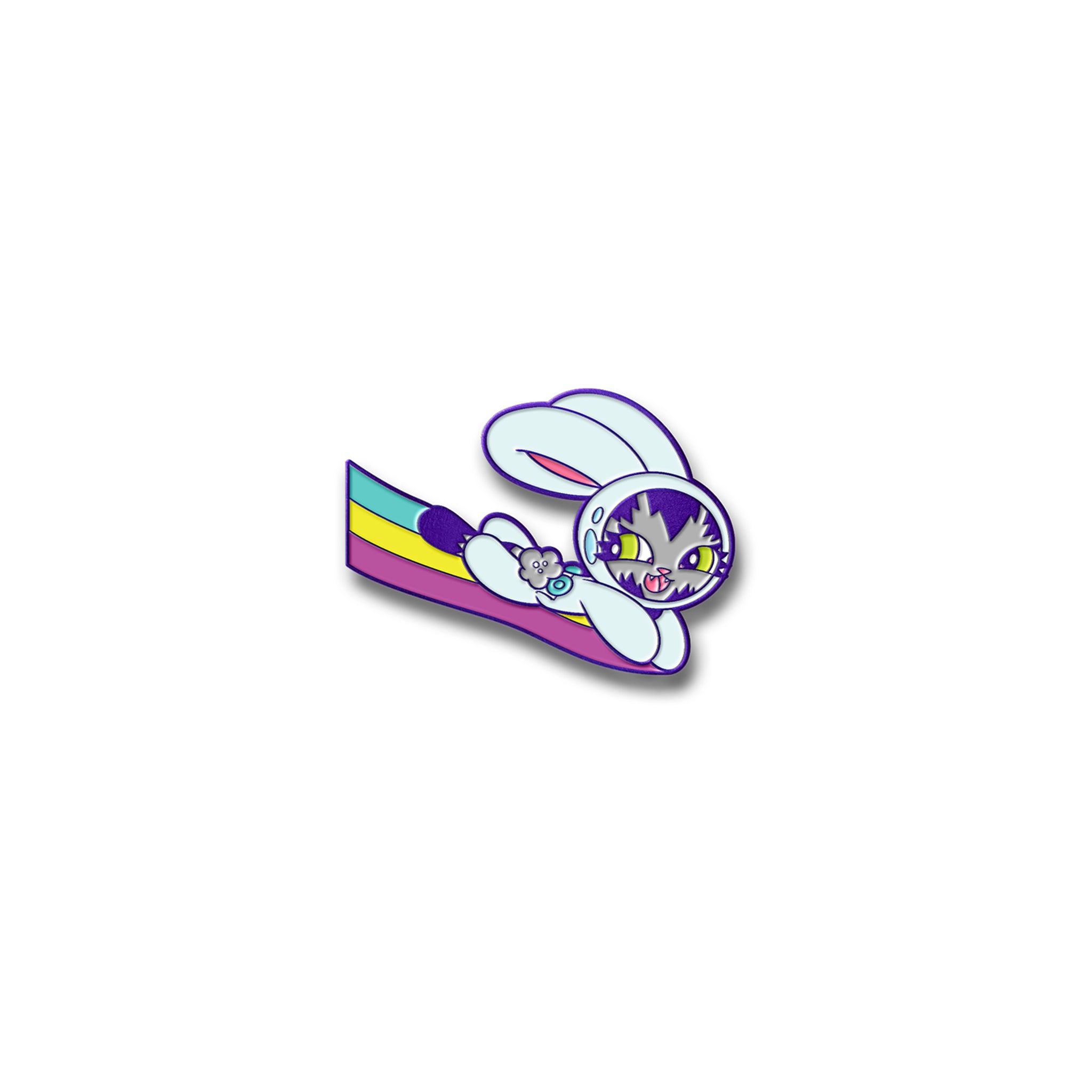 Bunny Kitty RAINBOW Pin