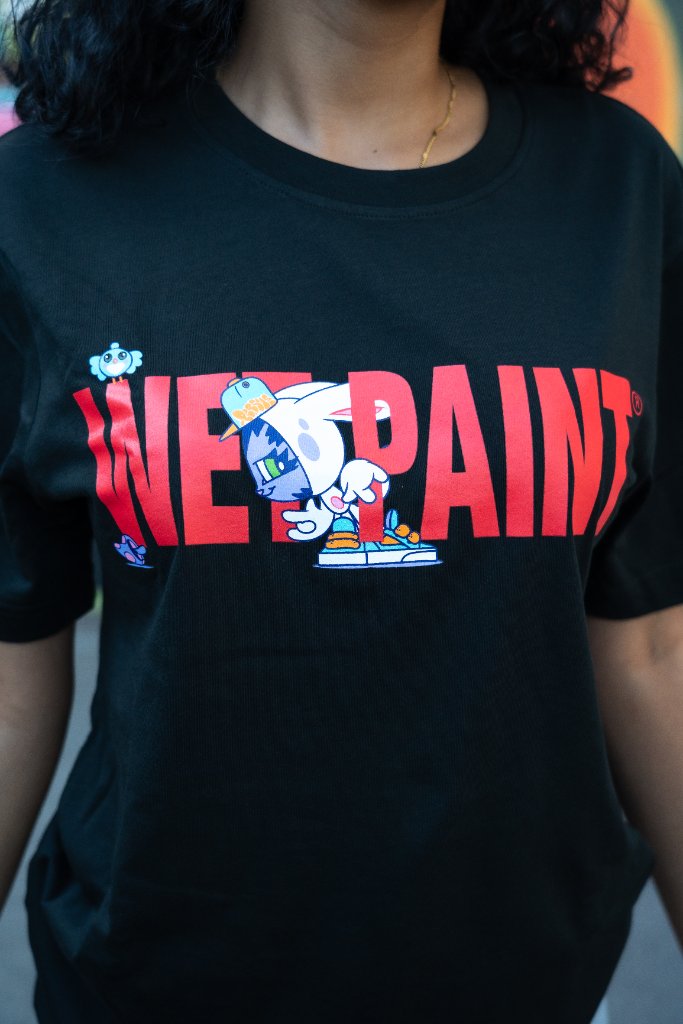 Persue WET PAINT Wynwood Walls T-Shirt print closeup