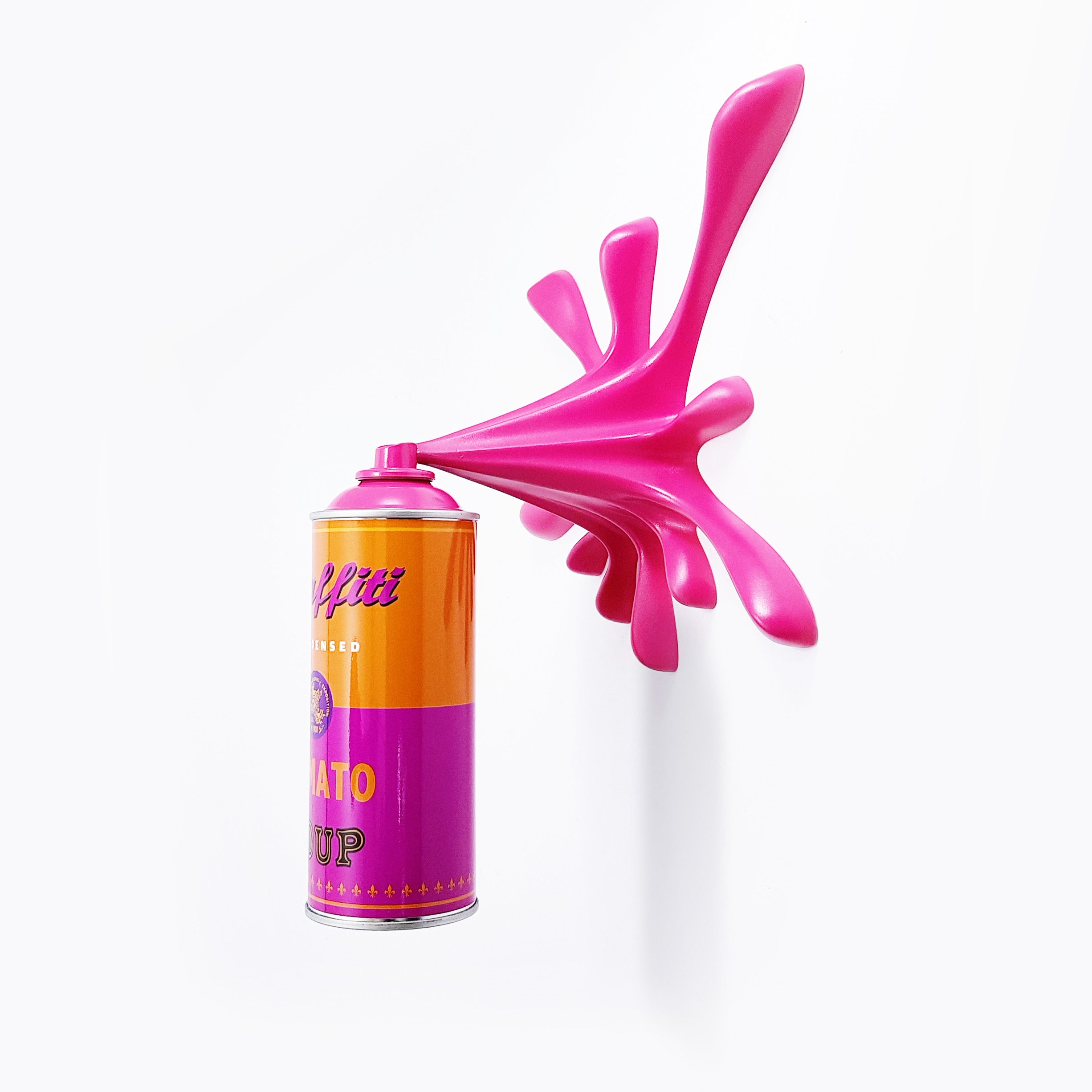 Pink Warhol Tomato Soup Can Splash Graffiti Sculpture Secondary image