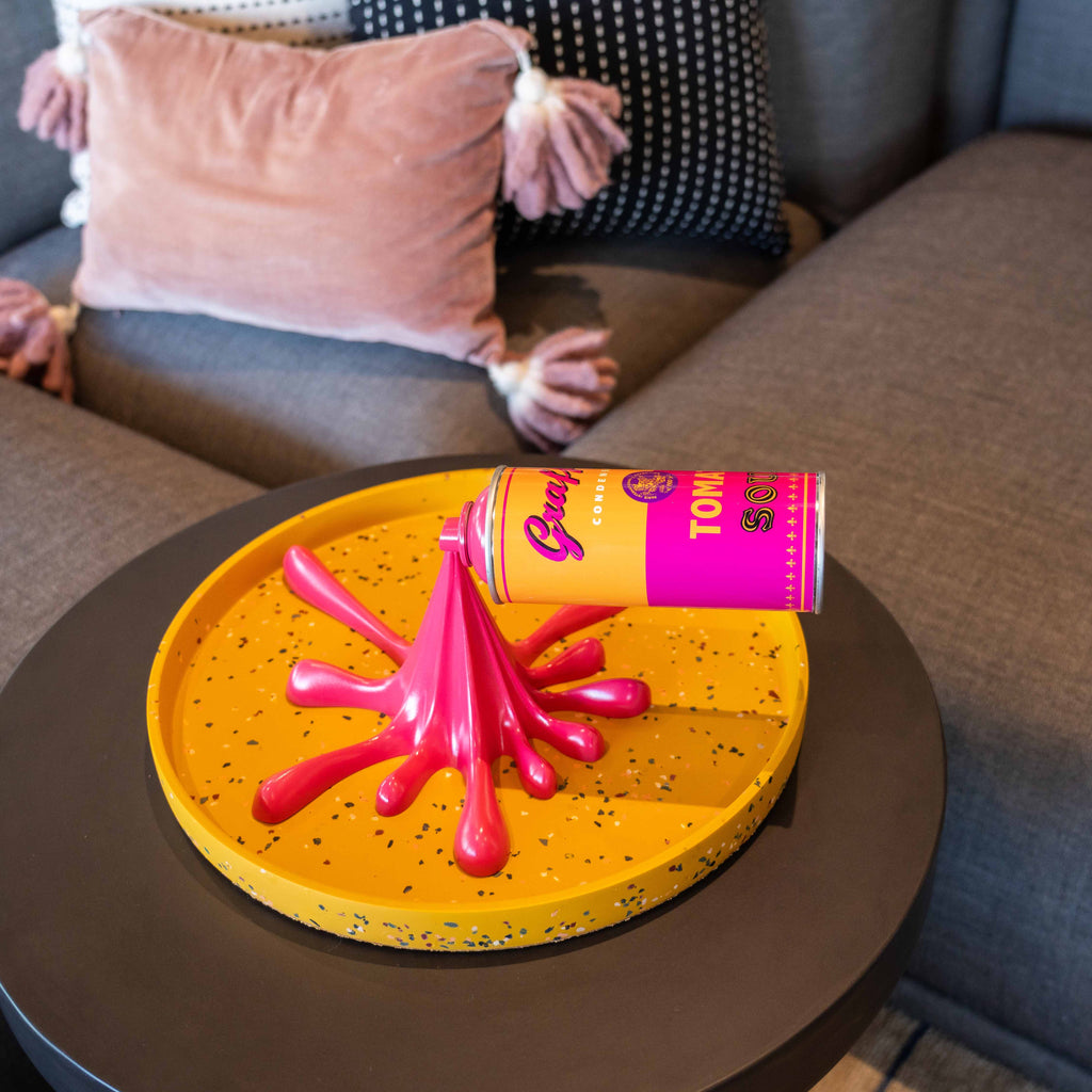Pink Splash-It Graffiti Spray Can Wall Sculpture