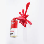 Red Warhol Tomato Soup Can Splash Graffiti Sculpture