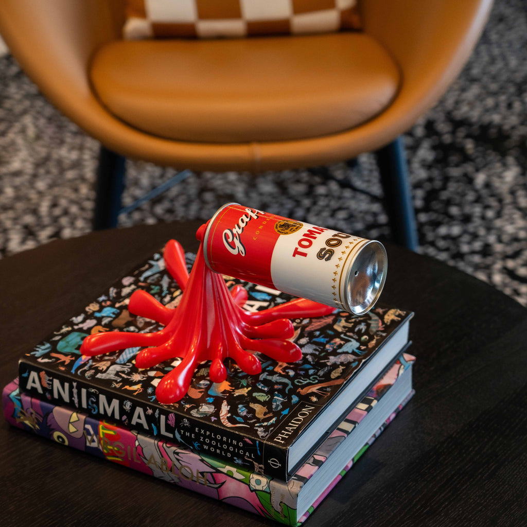 Red Splash-It Graffiti Spray Can Wall Sculpture
