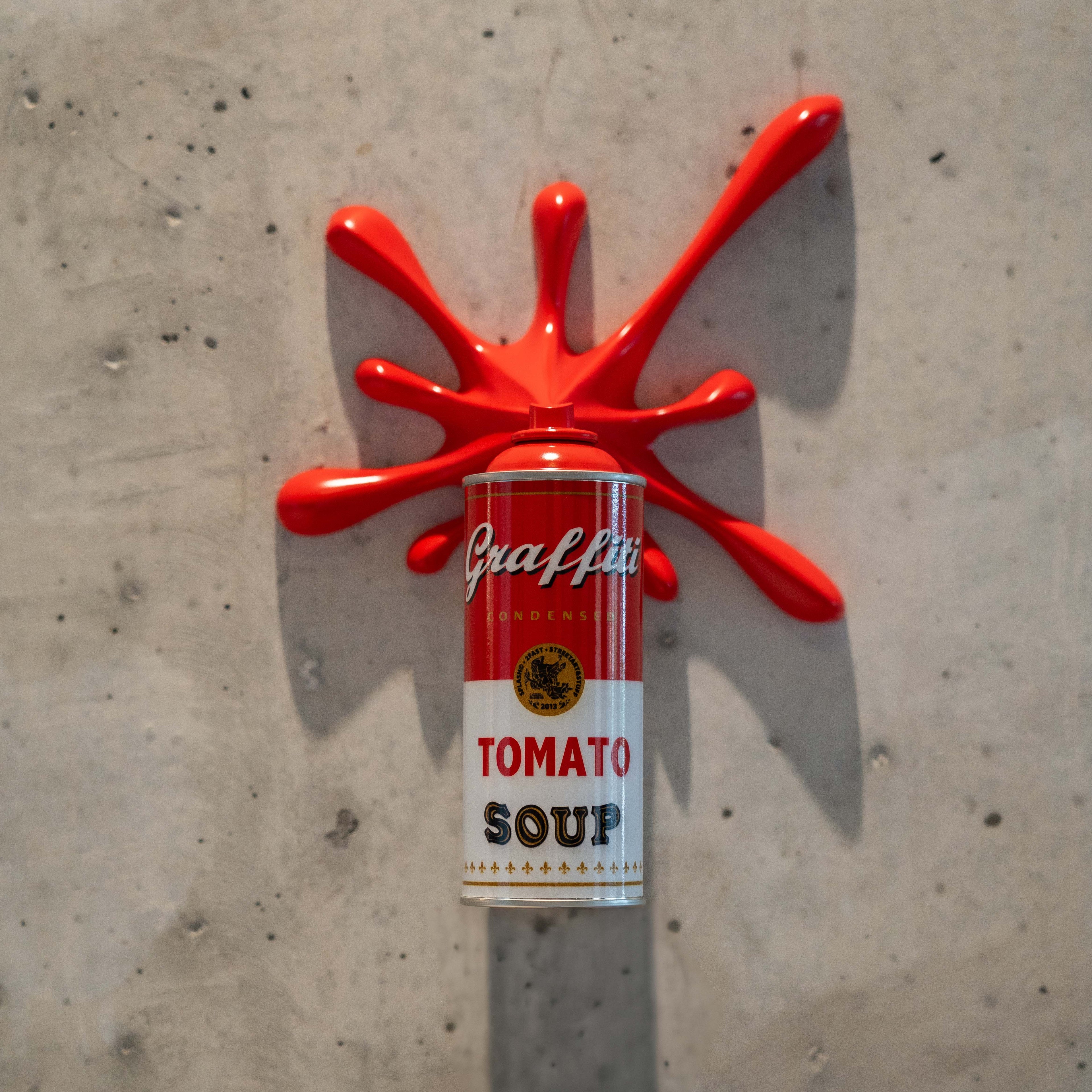 Red Splash-It Graffiti Spray Can Wall Sculpture