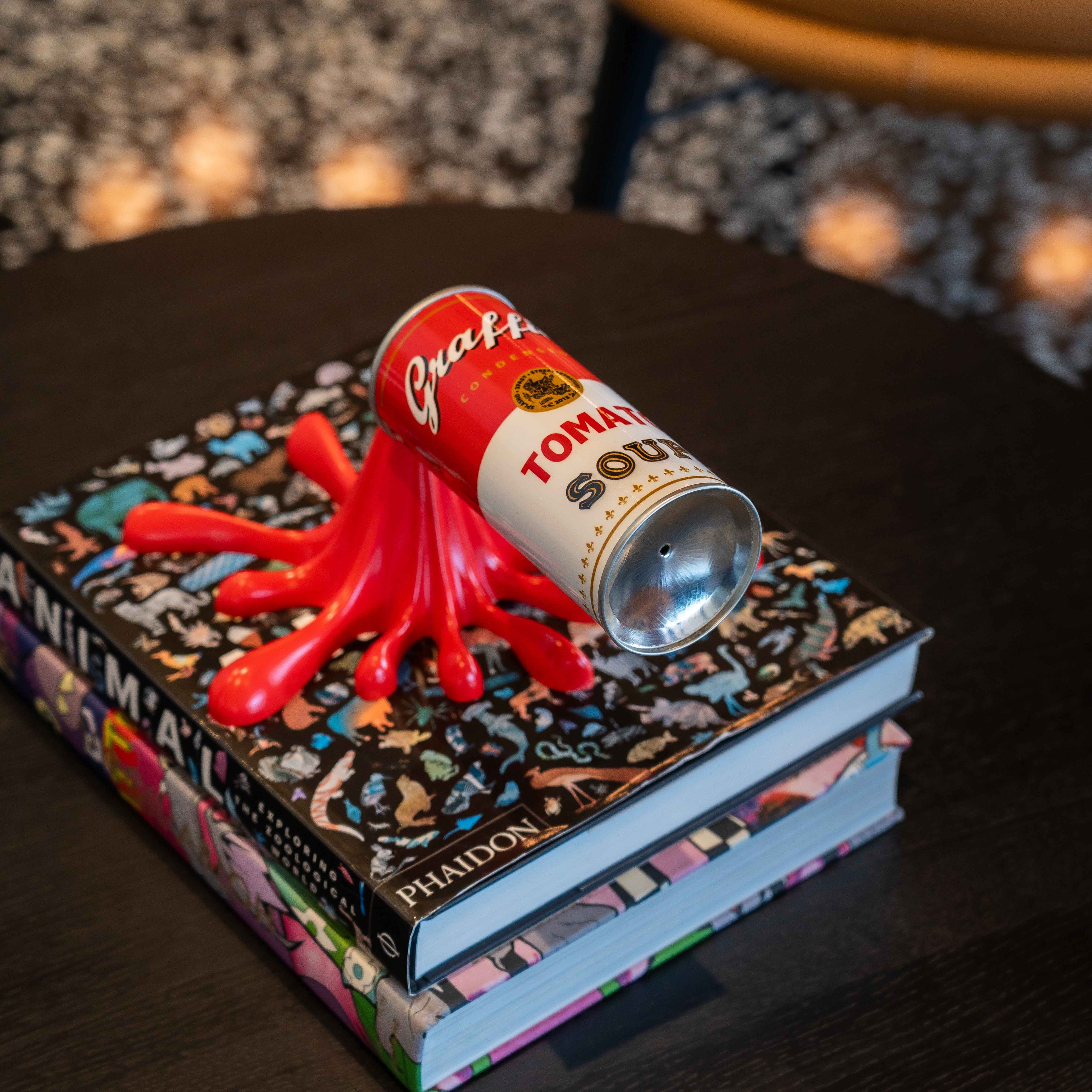 Red Splash-It Graffiti Spray Can Wall Sculpture