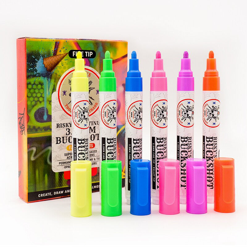 Risky's Platinum Buckshot 3MM 6 Pack- Fluorescents