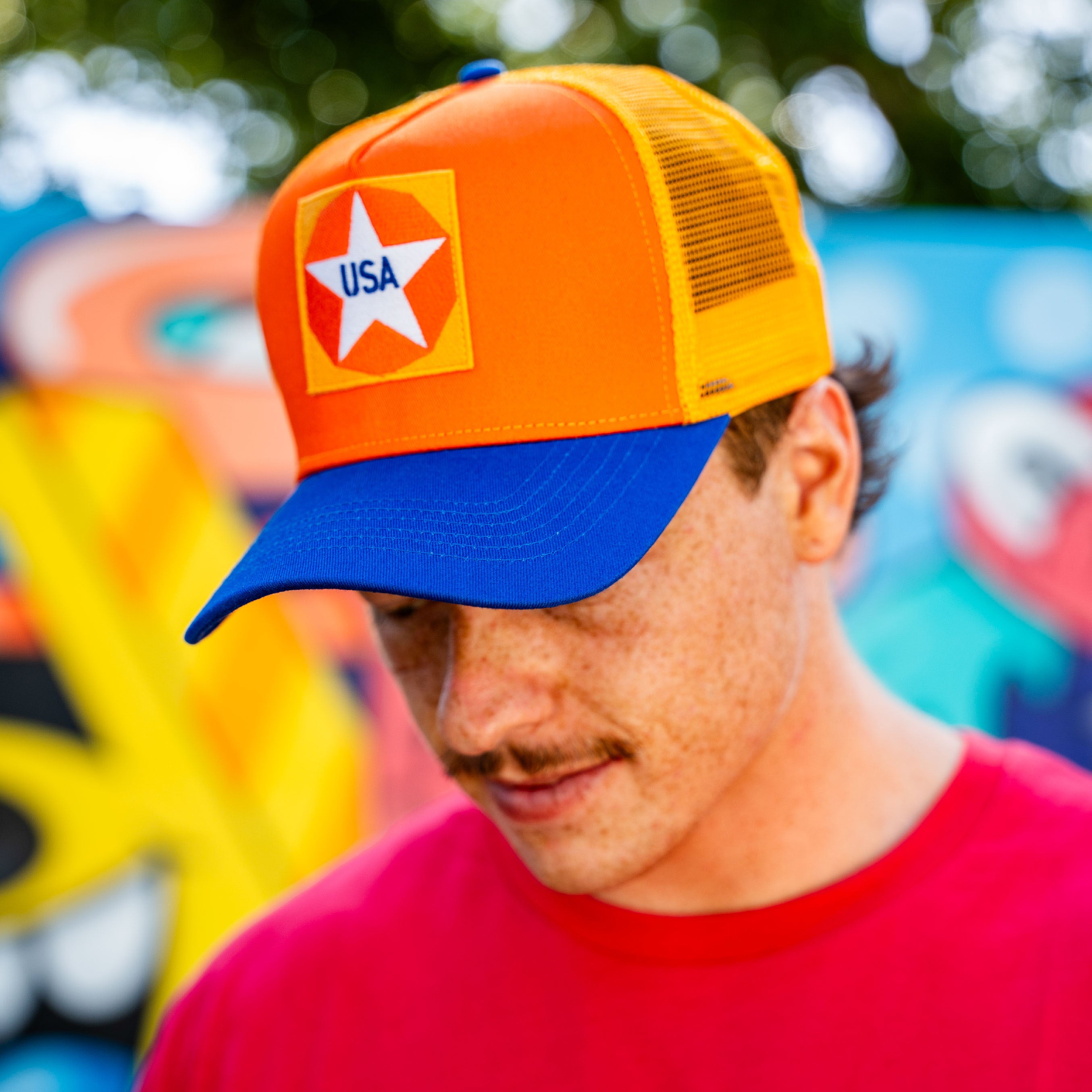 Robert Indiana USA Star Patch Trucker Cap Secondary image