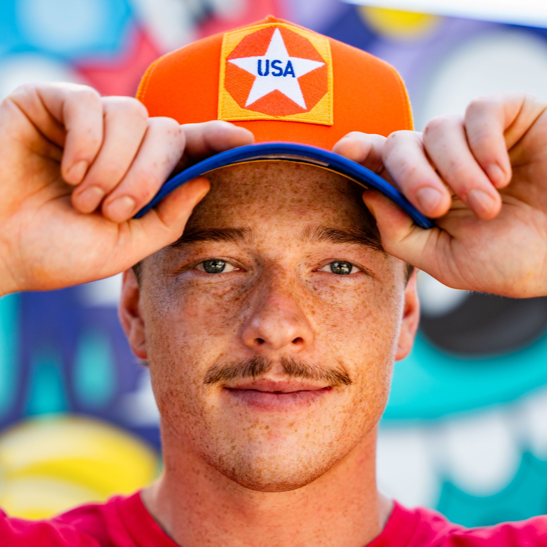 Robert Indiana USA Star Patch Trucker Cap