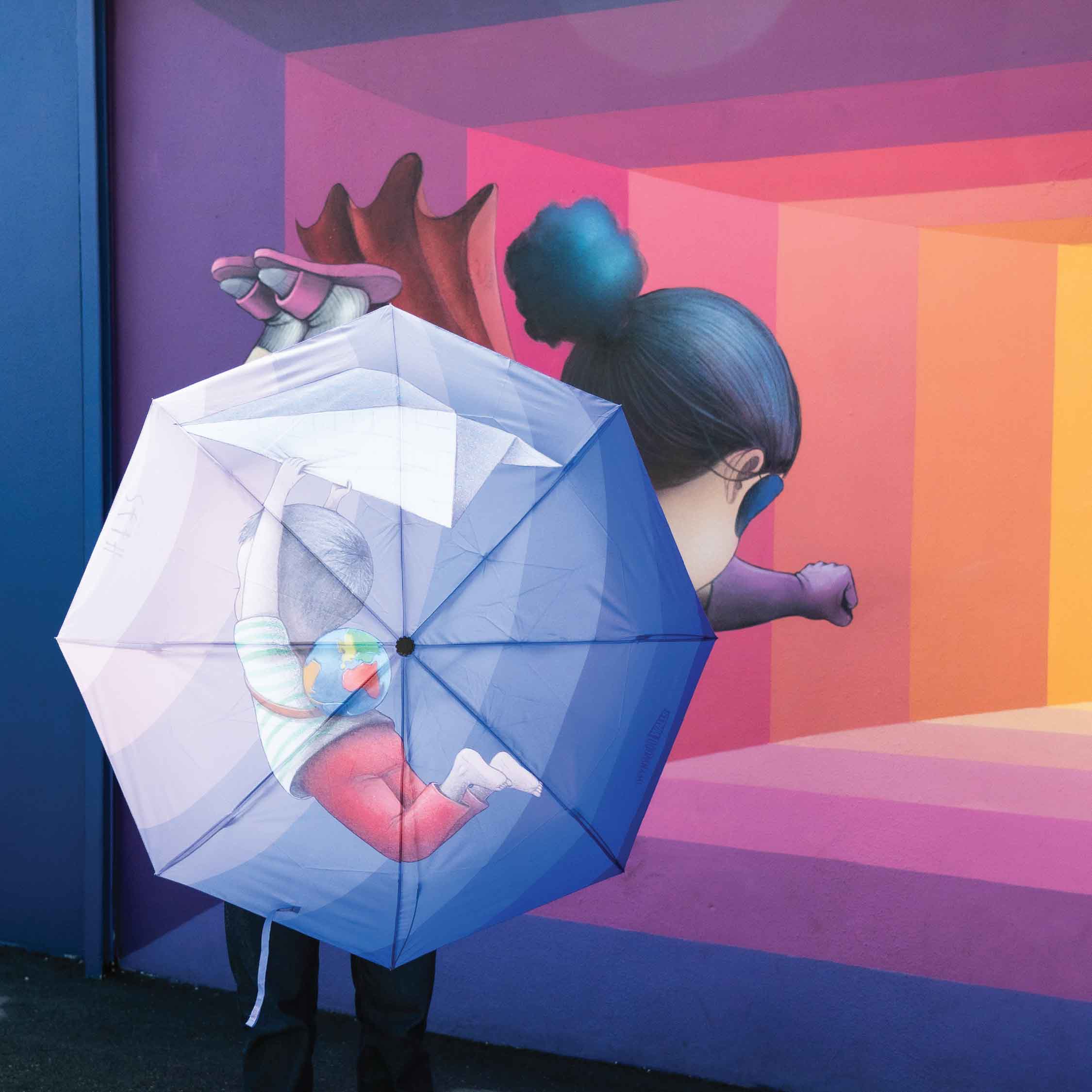 Seth FLYING BLUE Travel-Size Umbrella