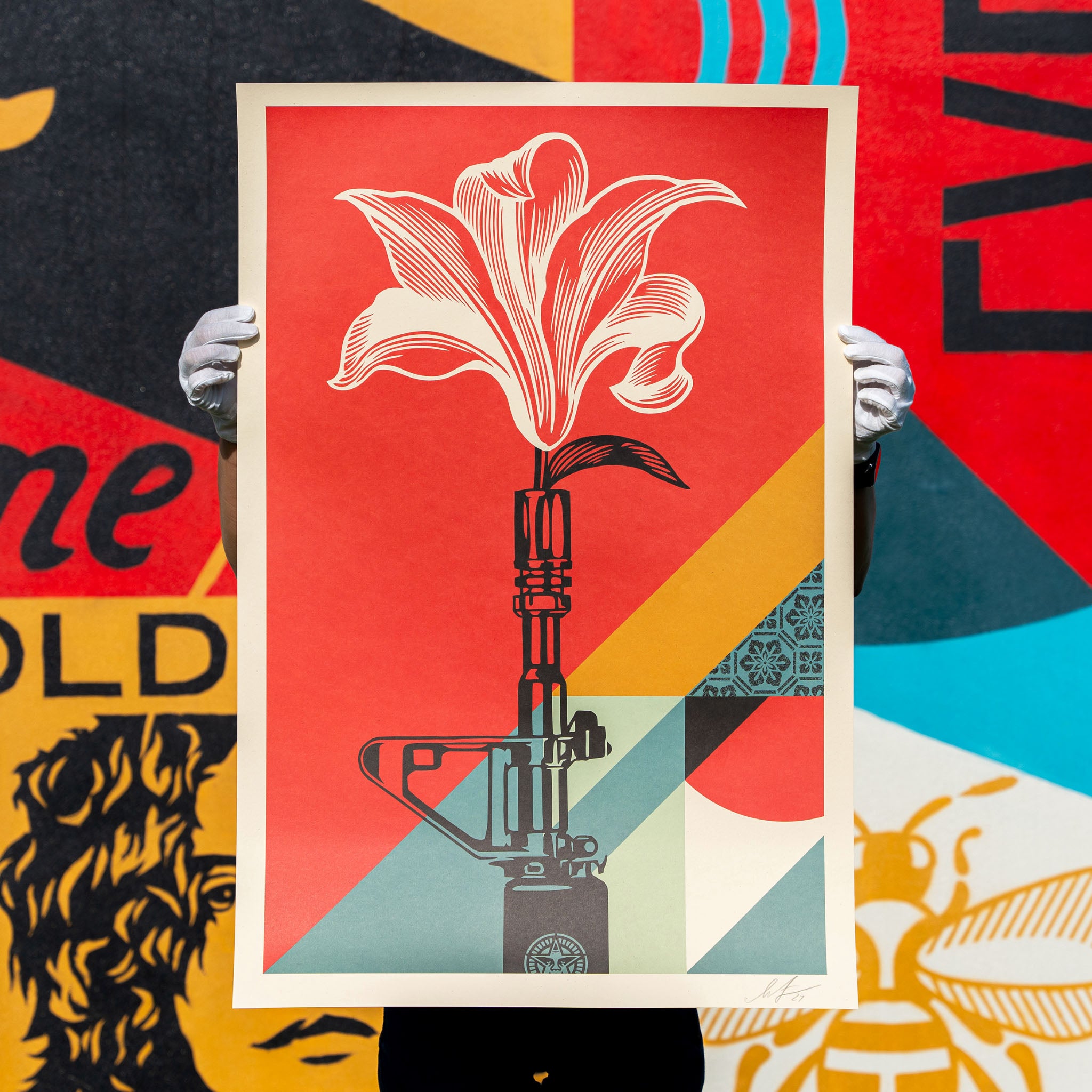 Shepard Fairey AR-15 LILY Signed Offset Lithograph Secondary image