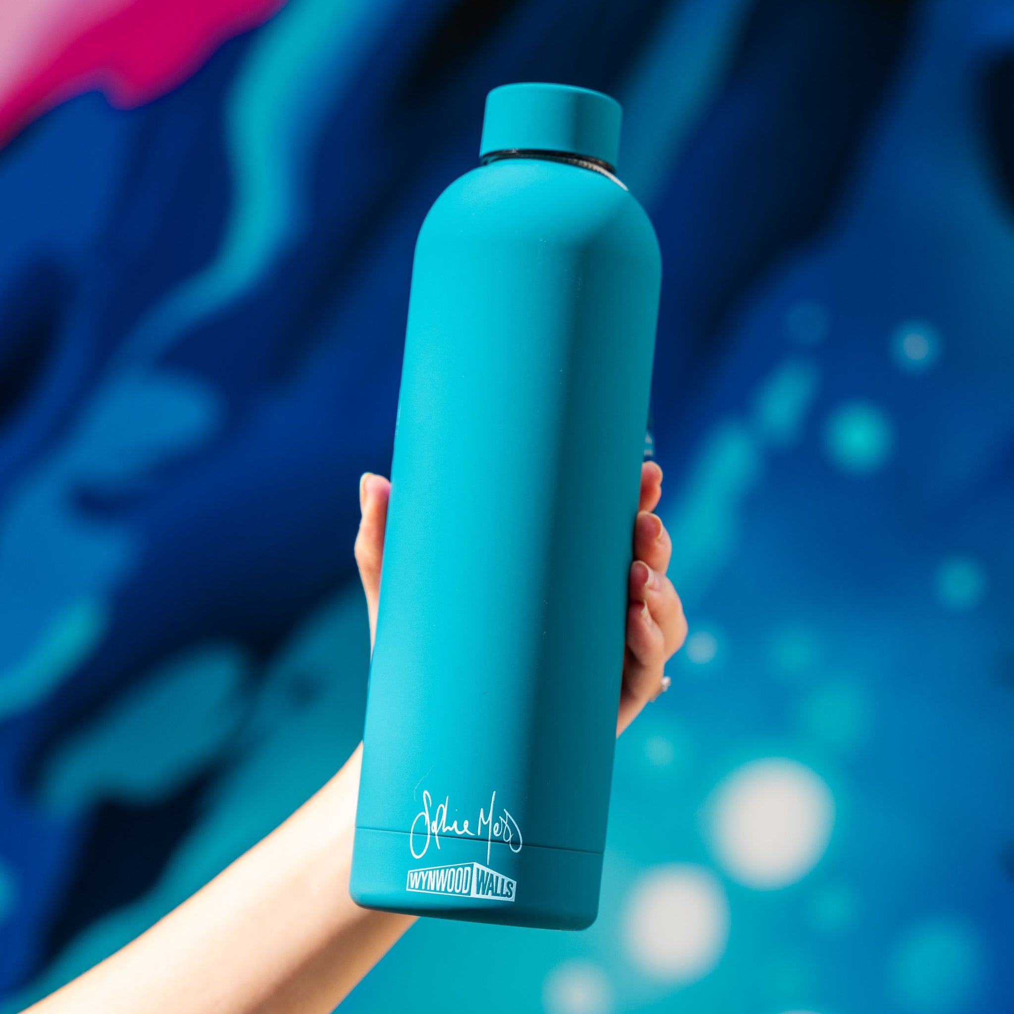 Sophie Mess TEAL LOVE Water Bottle - Last Chance