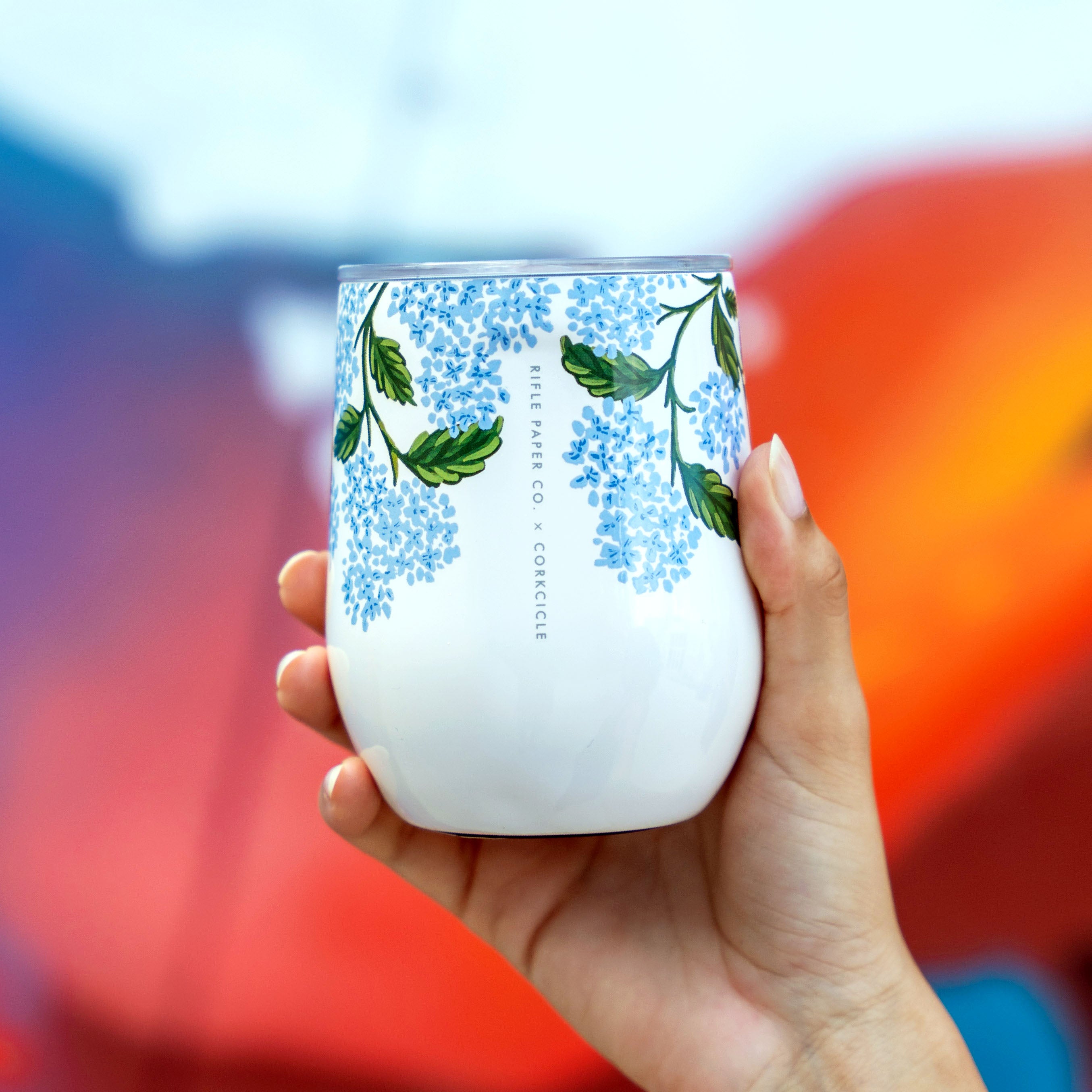 Stemless - 12oz Rifle Paper - Gloss Cream Hydrangea Main image