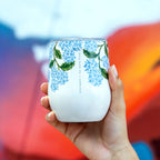 Stemless - 12oz Rifle Paper - Gloss Cream Hydrangea
