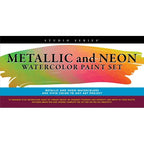 Studio Series Metallic & Neon Watercolor Paint Set (Set of 18 Colors)