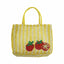Small TOMATOES Yellow Stripes Jute Tote Bag