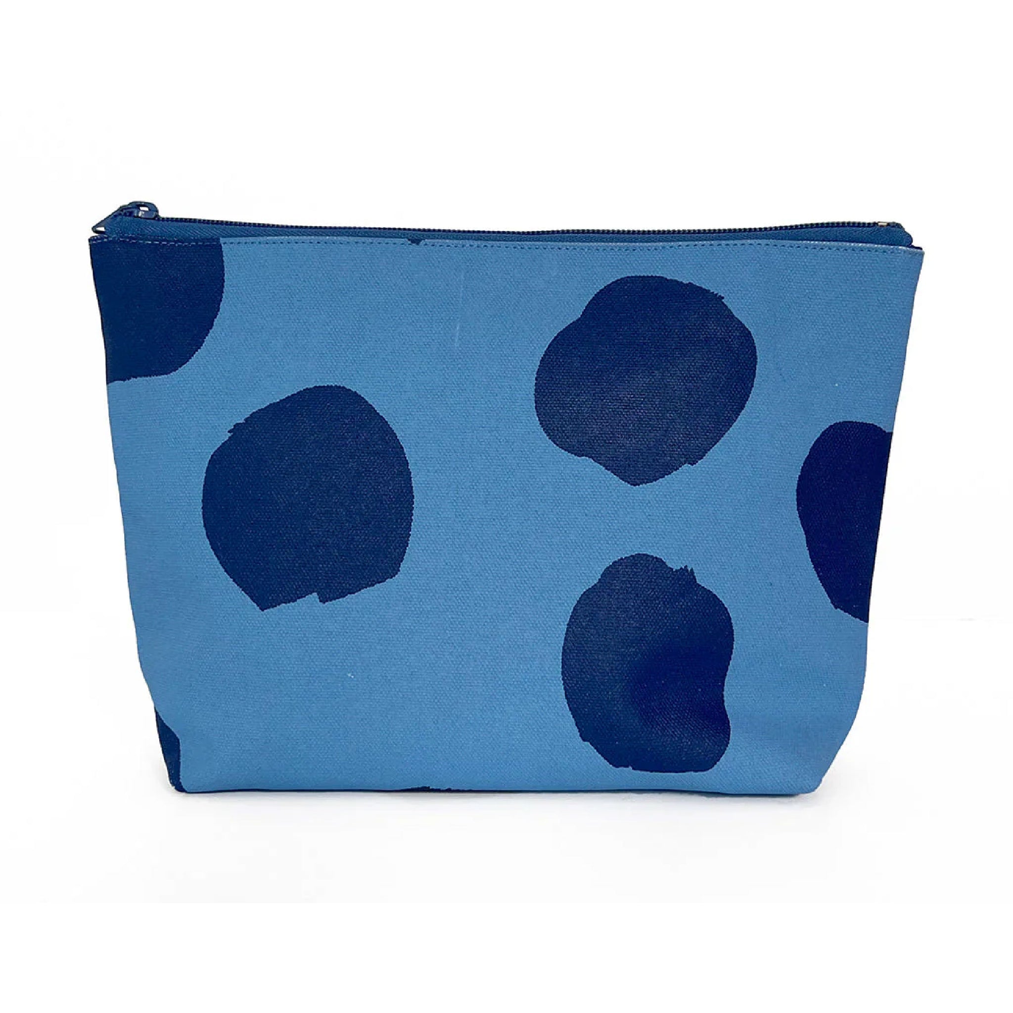 Travel Pouch Large - Big Smudge Dot Indigo & Peri