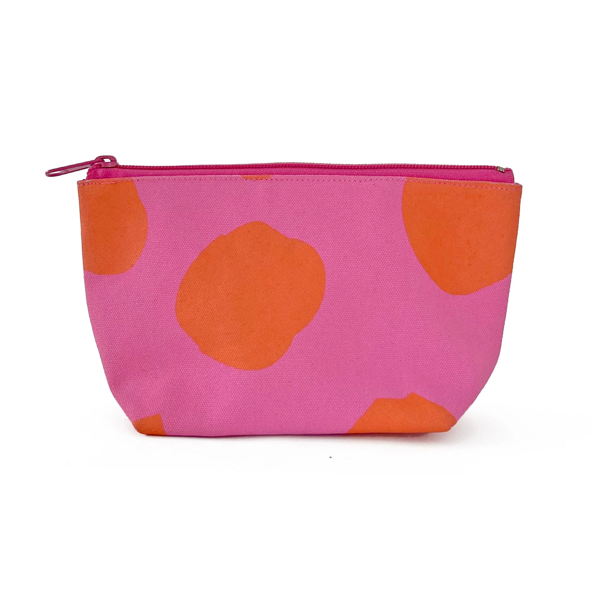 Travel Pouch Small - Big Smudge Dot Pink & Orange