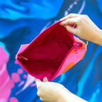 Travel Pouch Large - Big Smudge Dot Pink & Orange