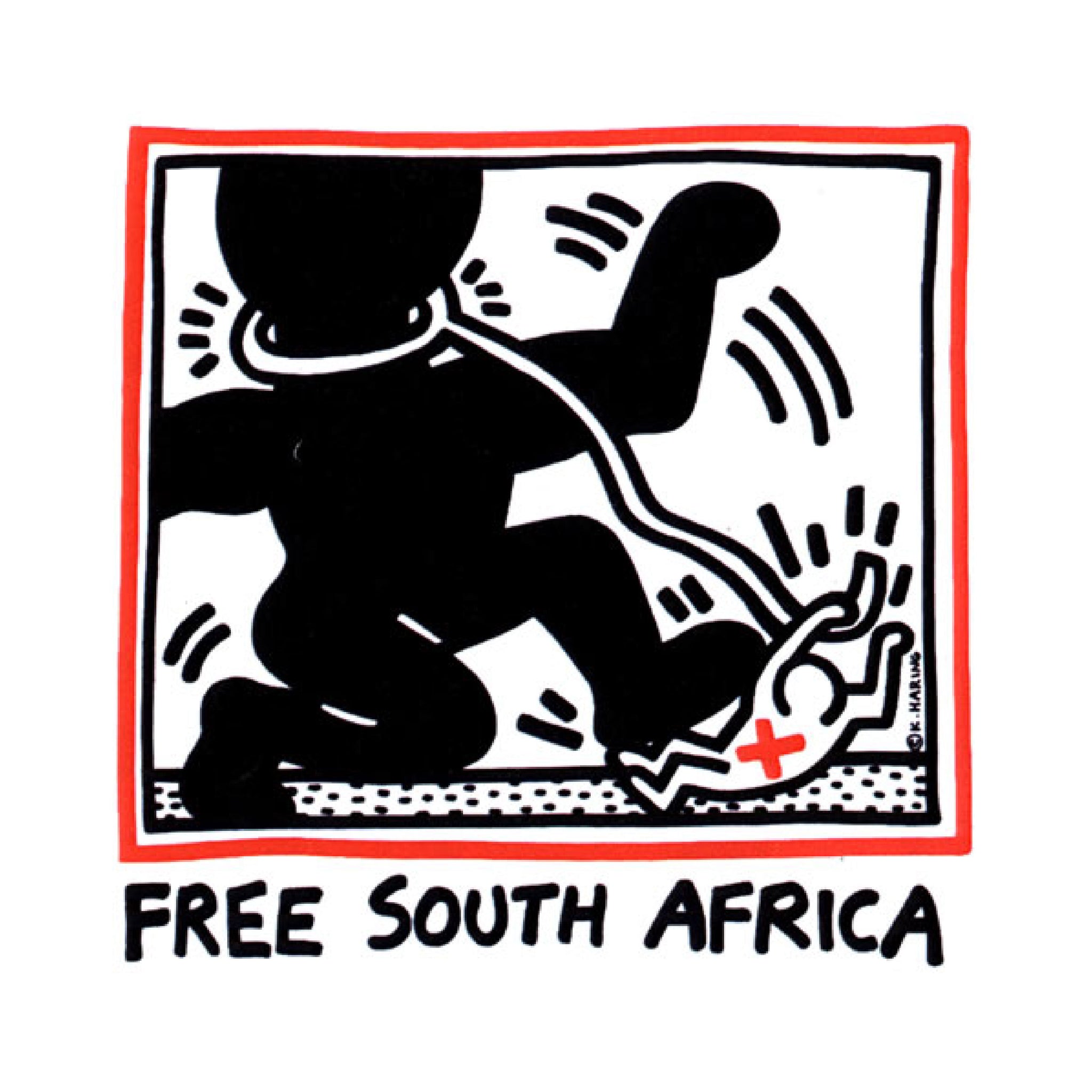 Keith Haring Free South Africa Triptych Skate Deck