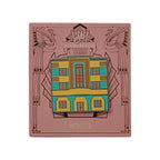 Webster Art Deco building pin displayed on a pink Miami Beach backing card
