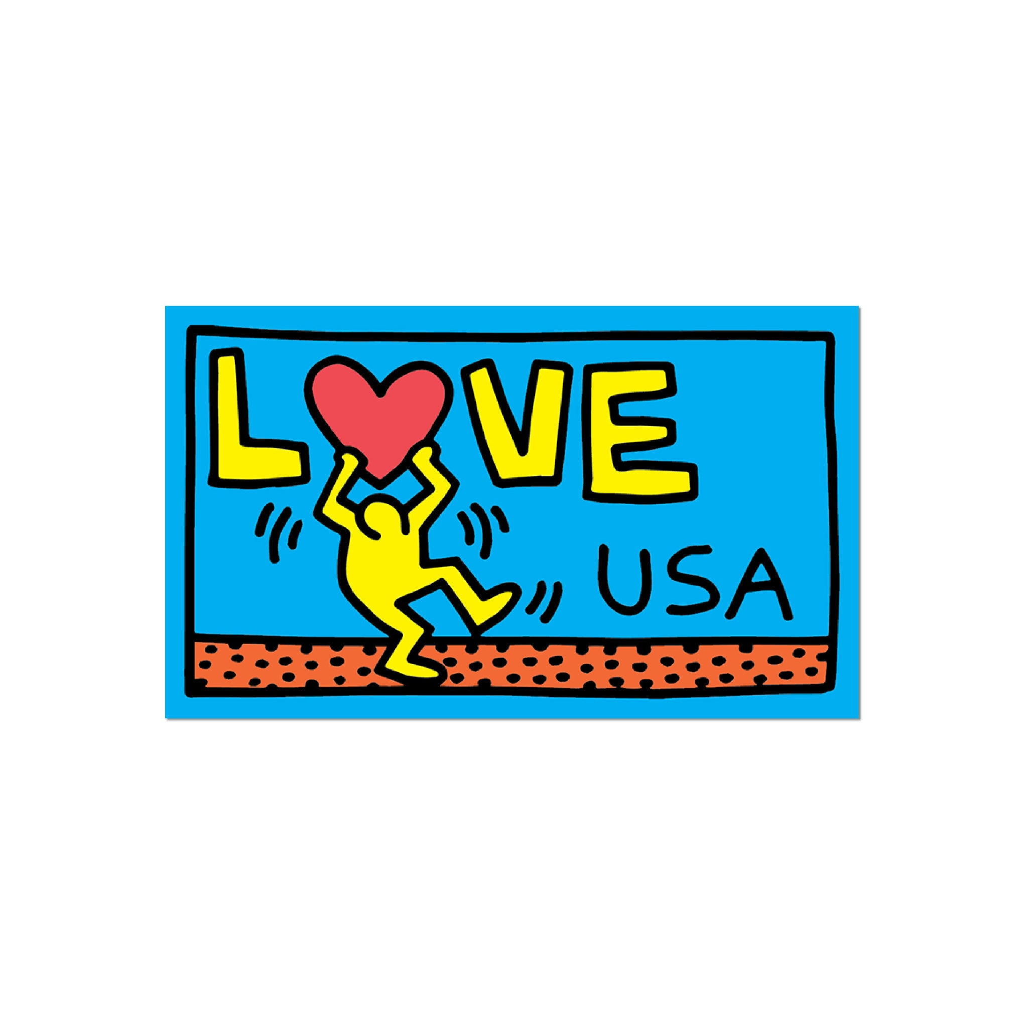 Keith Haring Love USA Single Sticker - Wynwood Walls Shop Main image