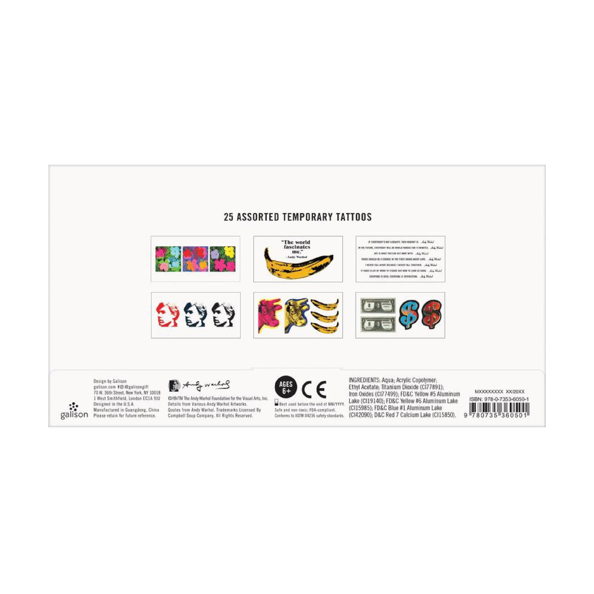 Andy Warhol Temporary Tattoo - Wynwood Walls Shop
