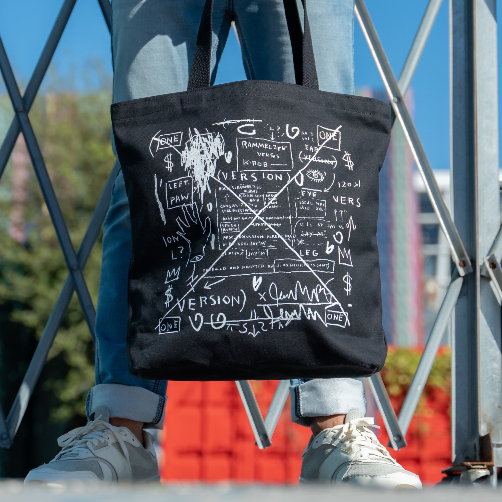 Basquiat BEAT BOP Canvas Tote Bag- Last Chance Secondary image
