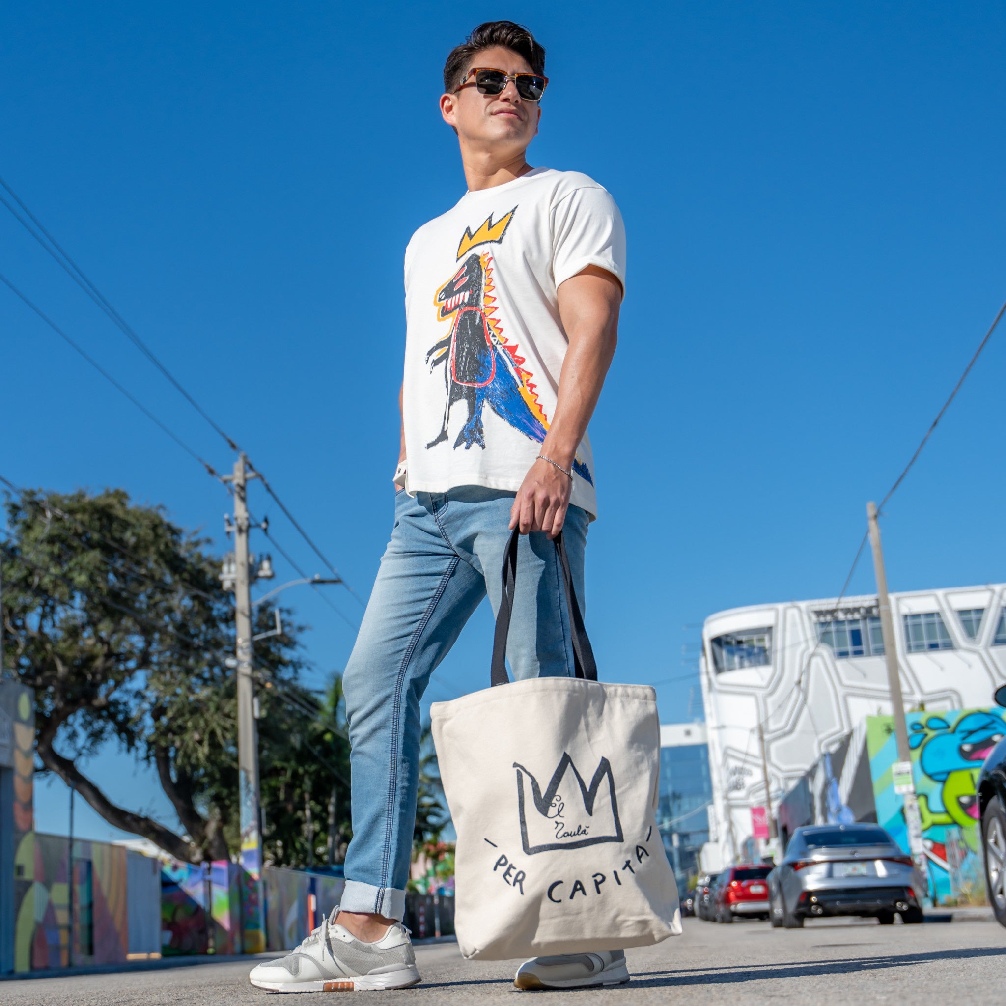 Basquiat PER CAPITA Canvas Tote Bag - Wynwood Walls Shop