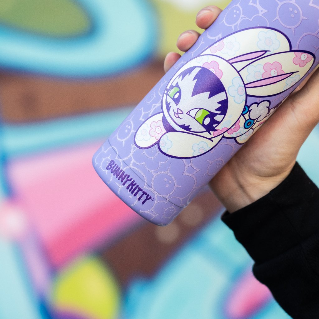 Bunny Kitty LEAP Purple Water Bottle 500mL - Image 17