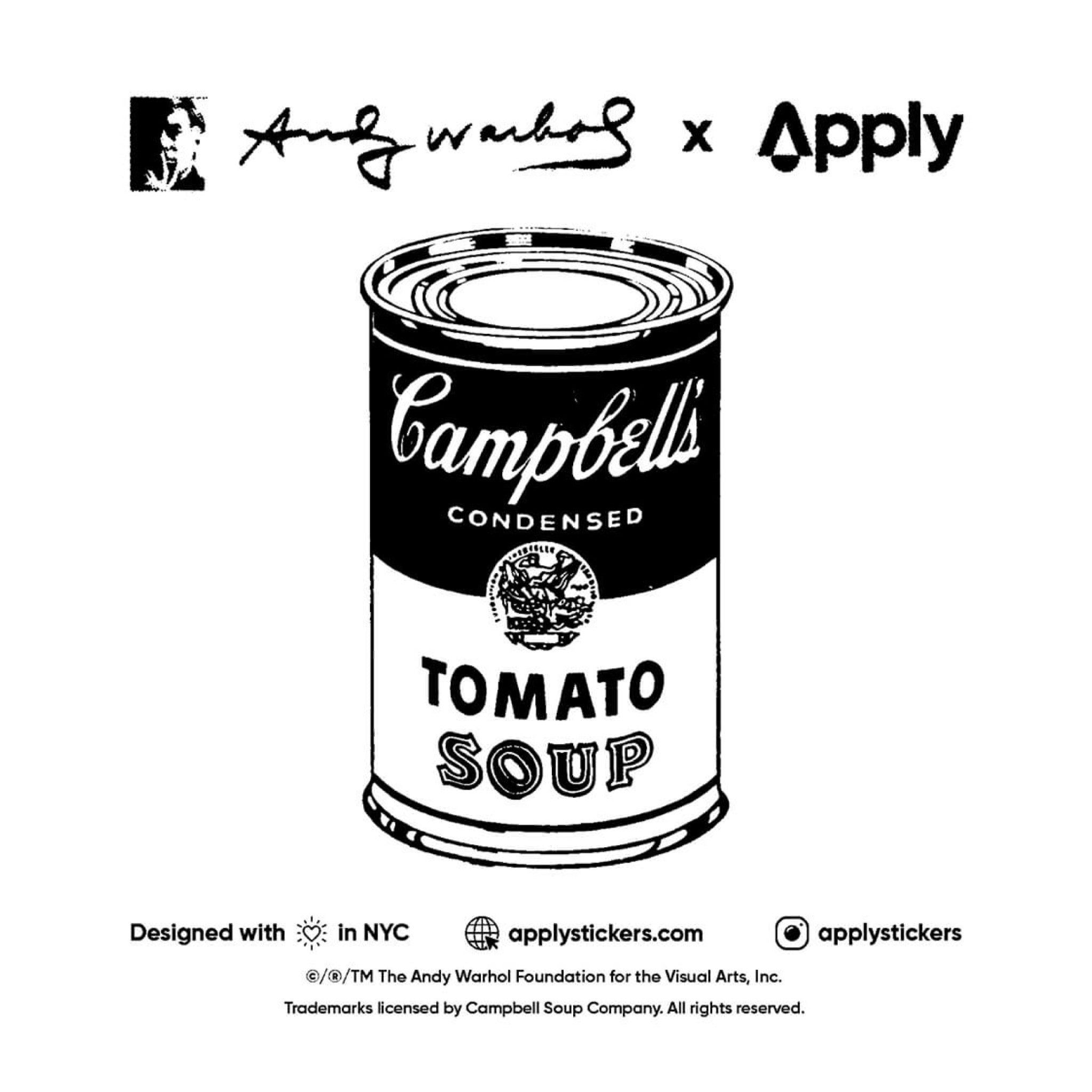 Apply Stickers - Campbell's Soup Cans Sticker Sheet 5 x 5 - Wynwood Walls Shop
