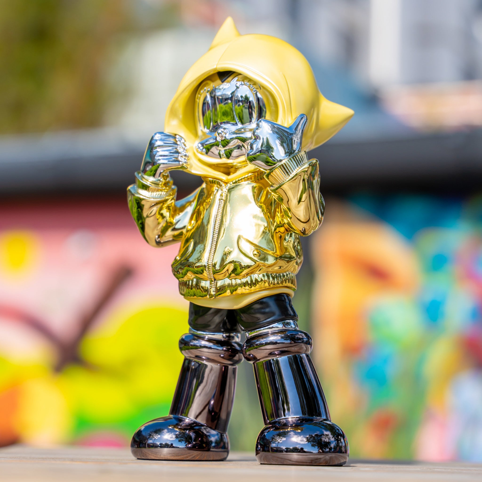 Astro Boy Chrome Hoodie - Gold & Yellow - Wynwood Walls Shop