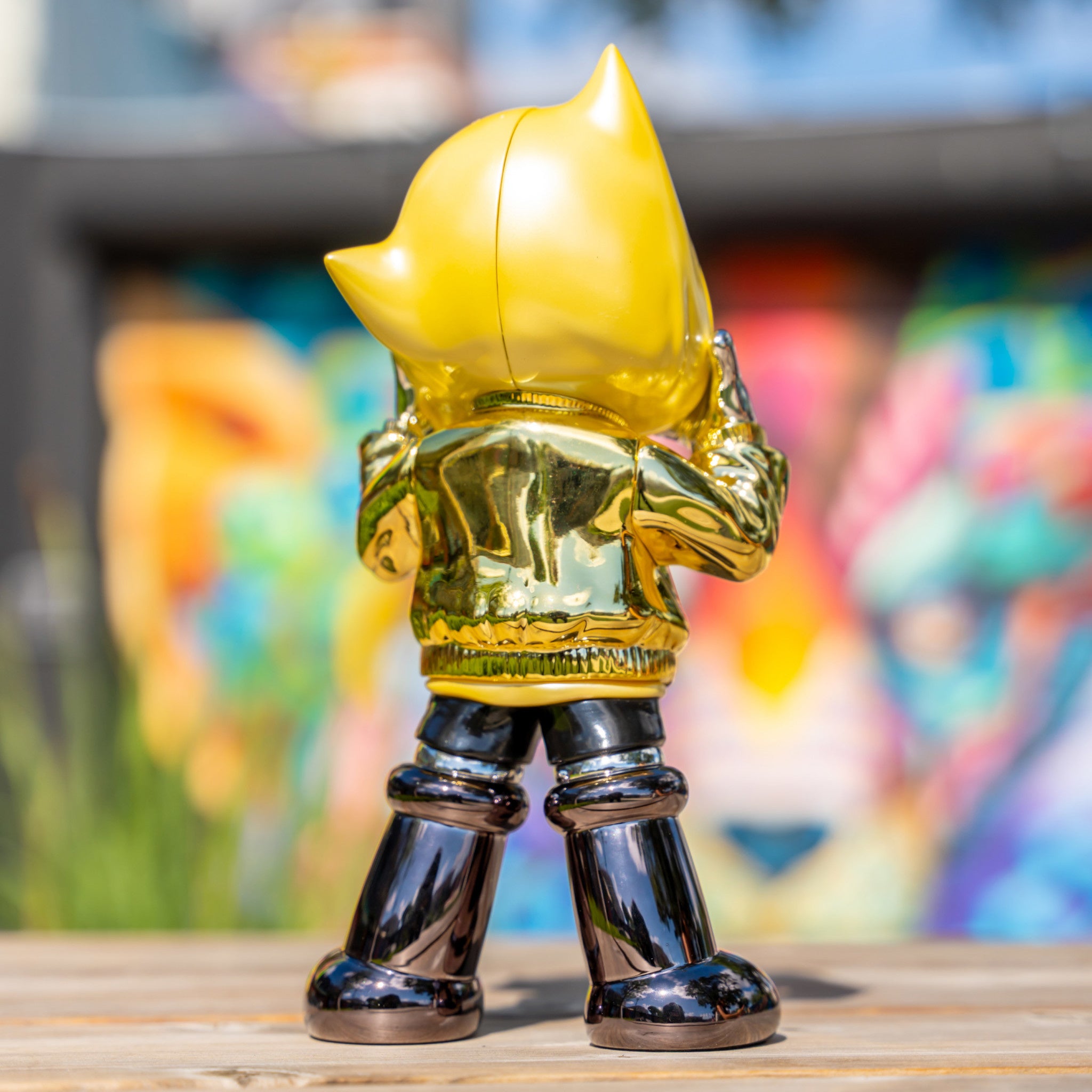 Limited Edition Chrome Hoodie Astro Boy Figure Gold Yellow The Wynwood Walls Shop