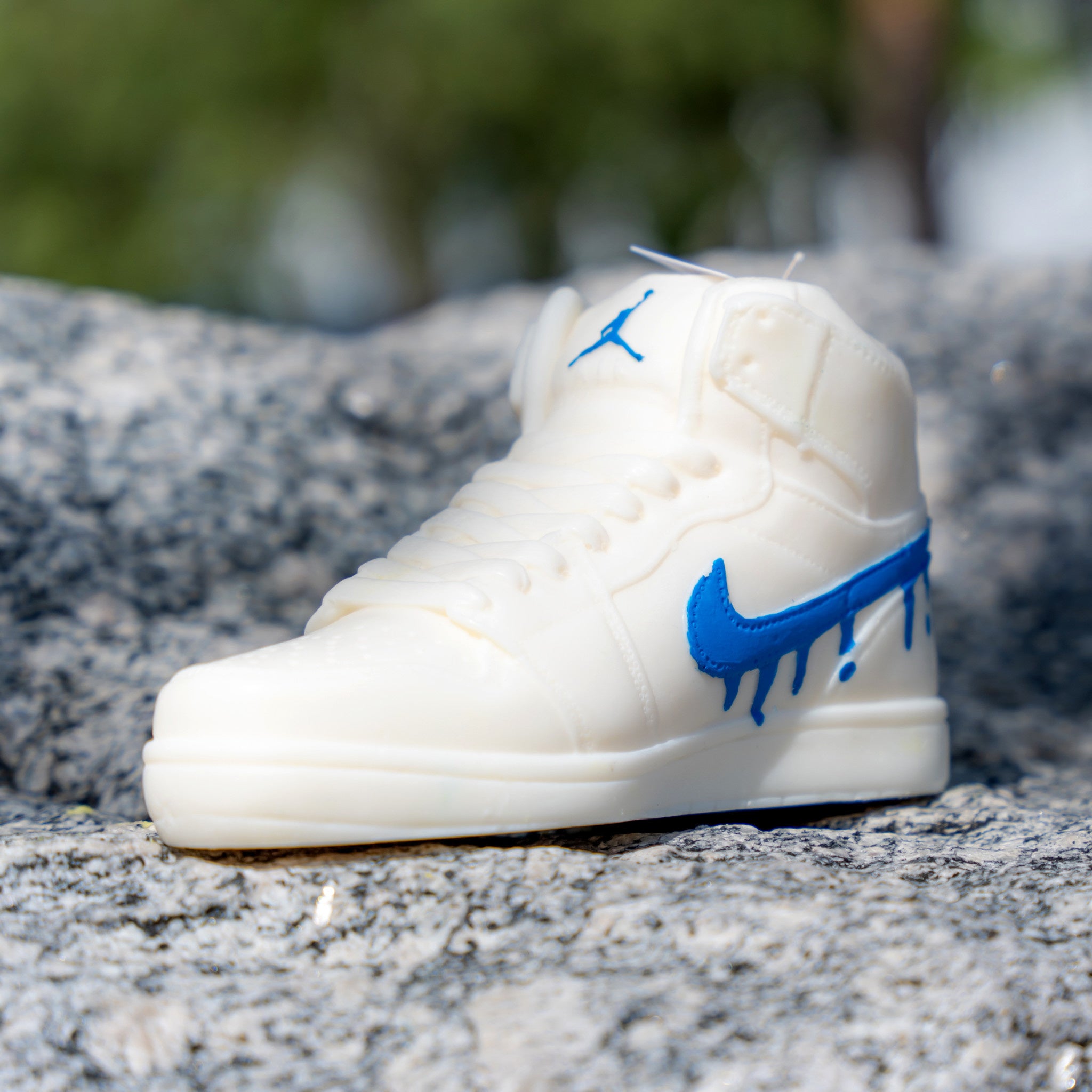 Don't Drip White & Blue Candle Secondary image