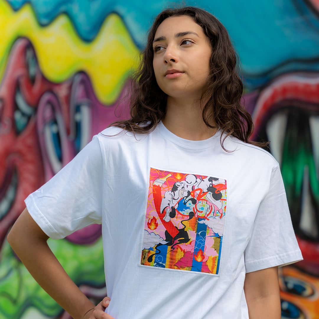 GIZ x Tango Hotel Woven Patch Tee (White) Secondary image