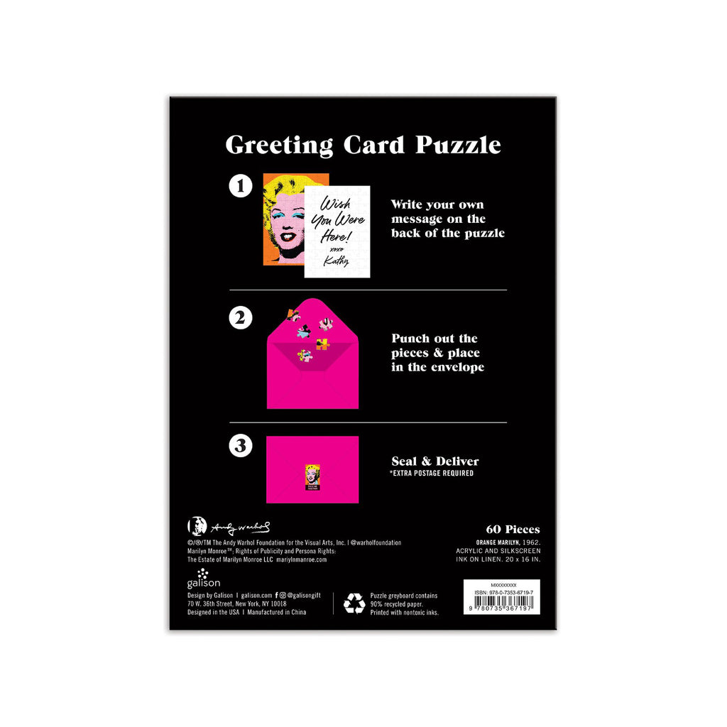 Andy Warhol Marilyn Greeting Card Puzzle