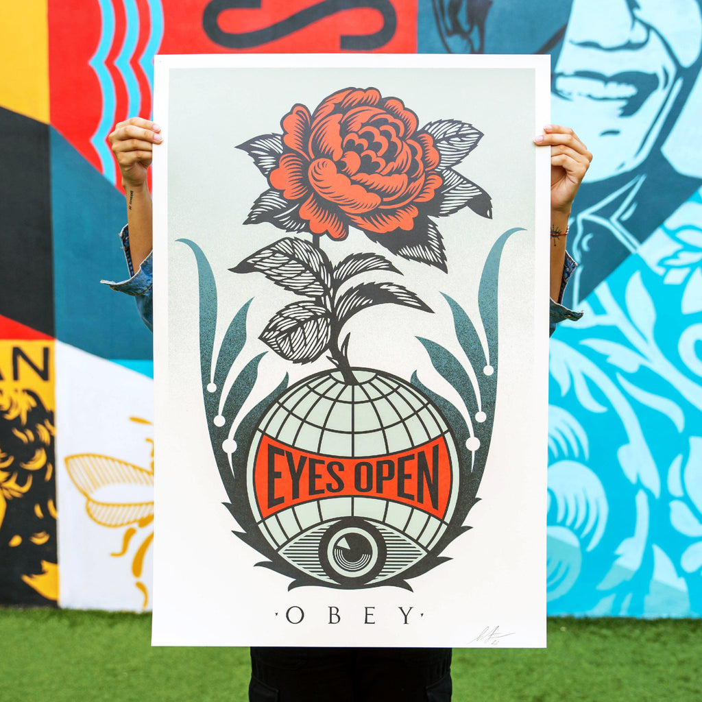 Shepard Fairy Eyes Open Fairey Signed Offset Lithograph - Wynwood Walls Shop