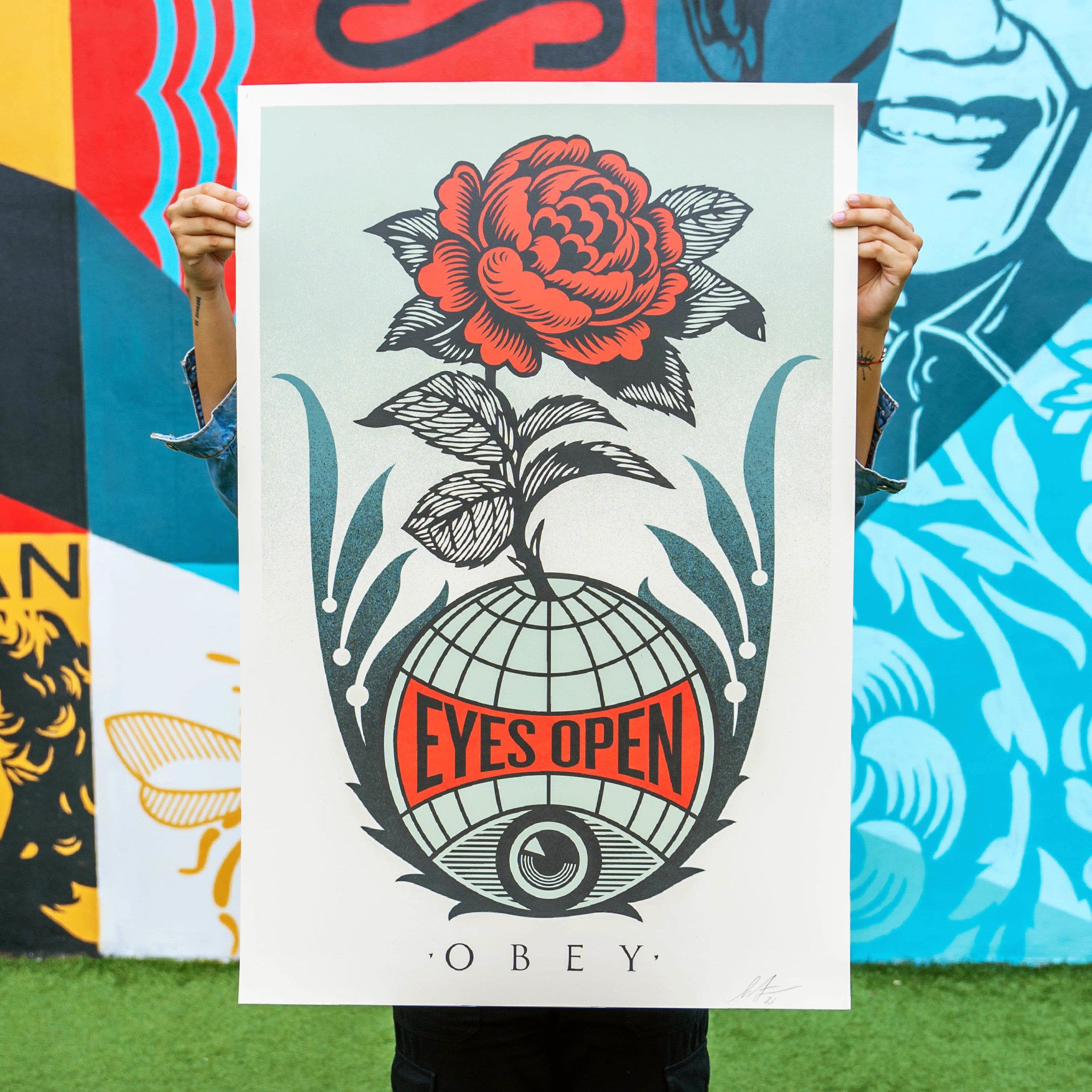 Shepard Fairey EYES OPEN Signed Offset Lithograph Secondary image