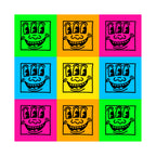 Three Eyed Faces Sticker Sheet by Keith Haring - Wynwood Walls Shop