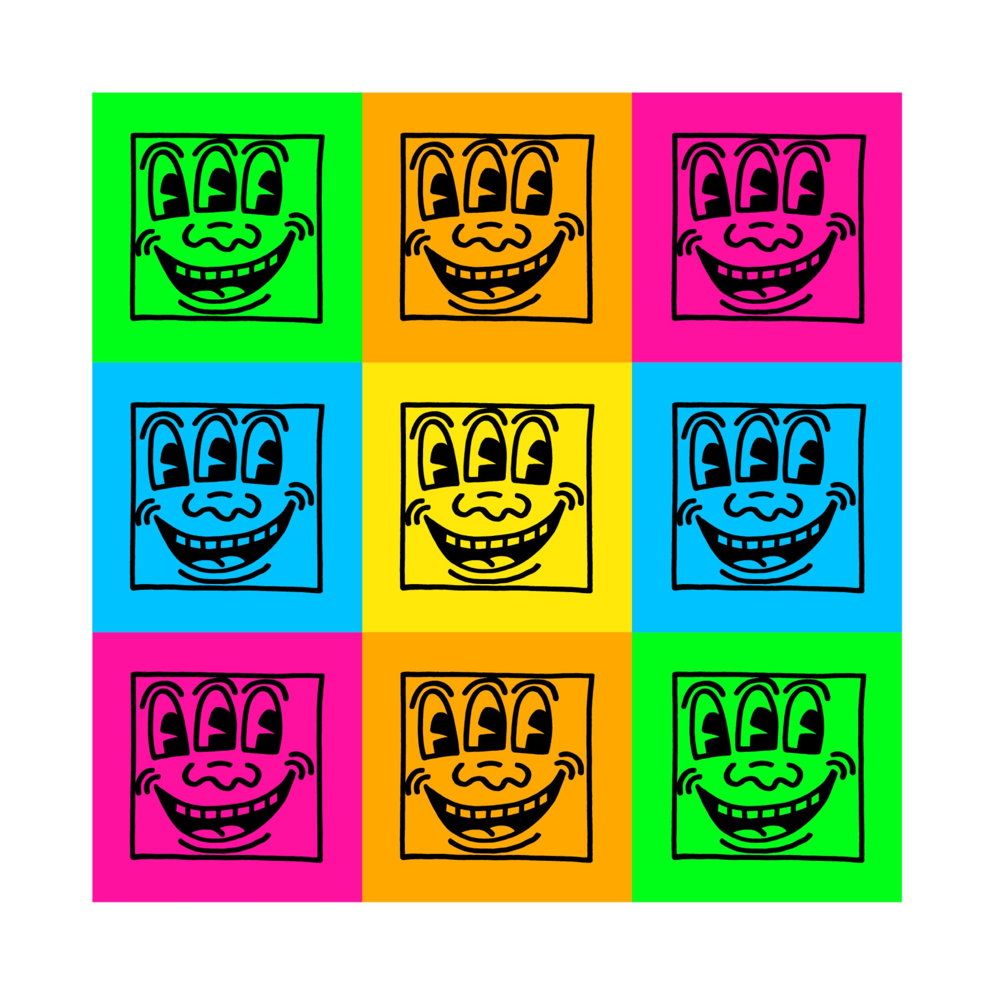 Three Eyed Faces Sticker Sheet by Keith Haring - Wynwood Walls Shop