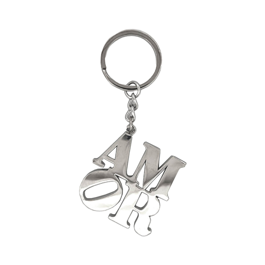 Robert Indiana AMOR Silver Keychain